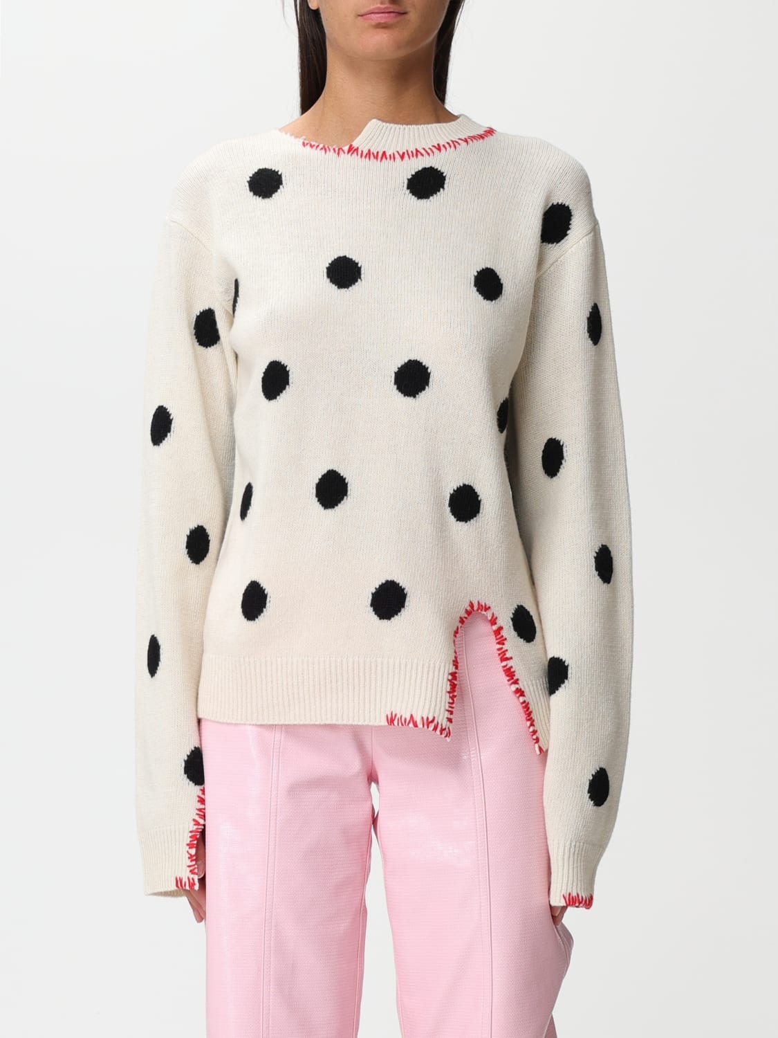 Marni sweater in wool with inlaid polka dots - 1