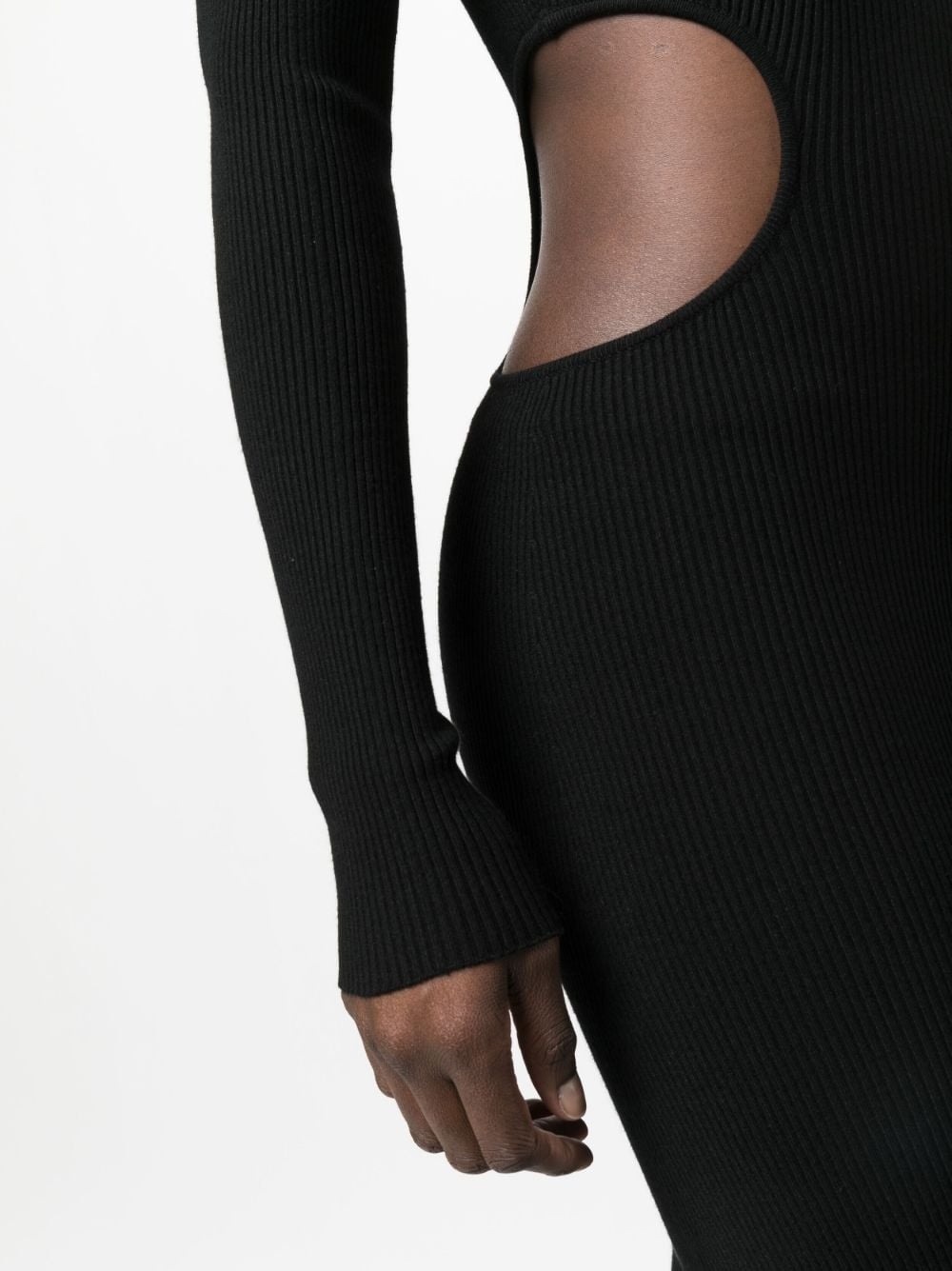 cut-out rib-knit maxi dress - 5