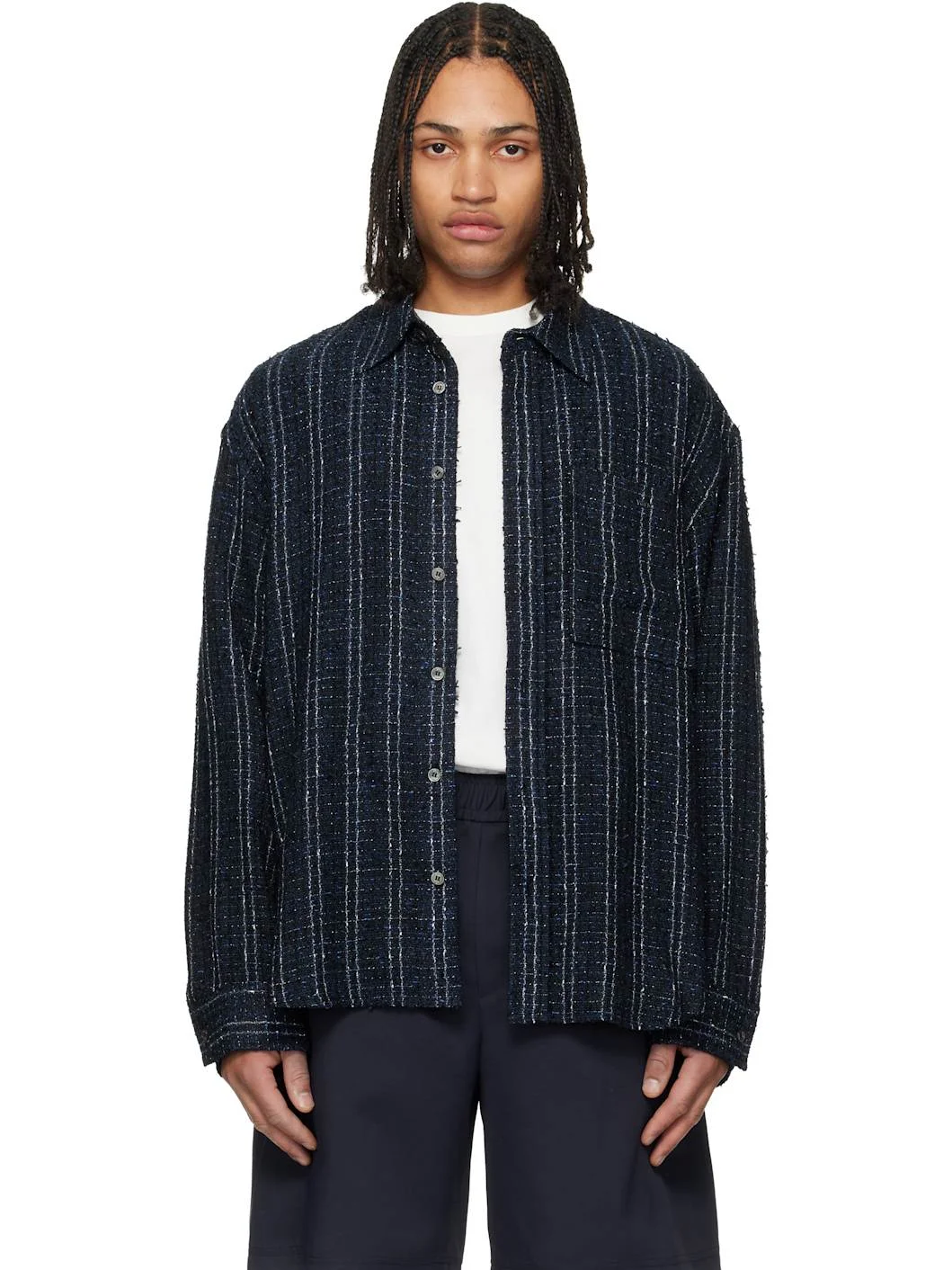 Navy Tweed Shirt - 1