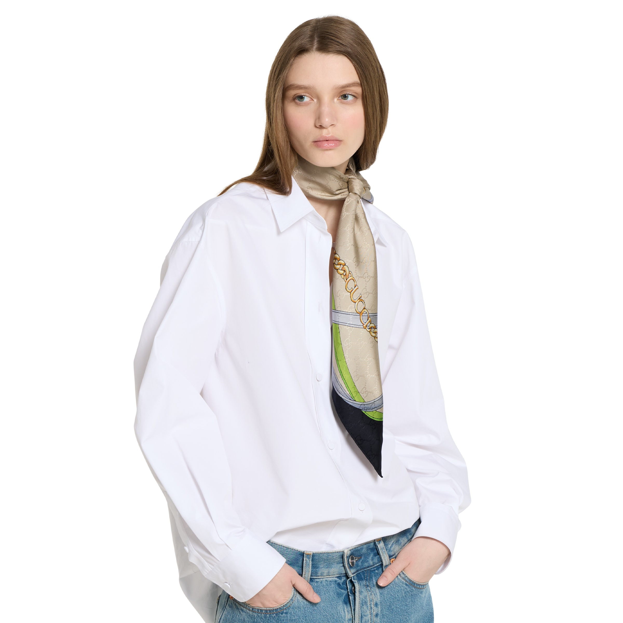 Printed GG silk jacquard carré - 3