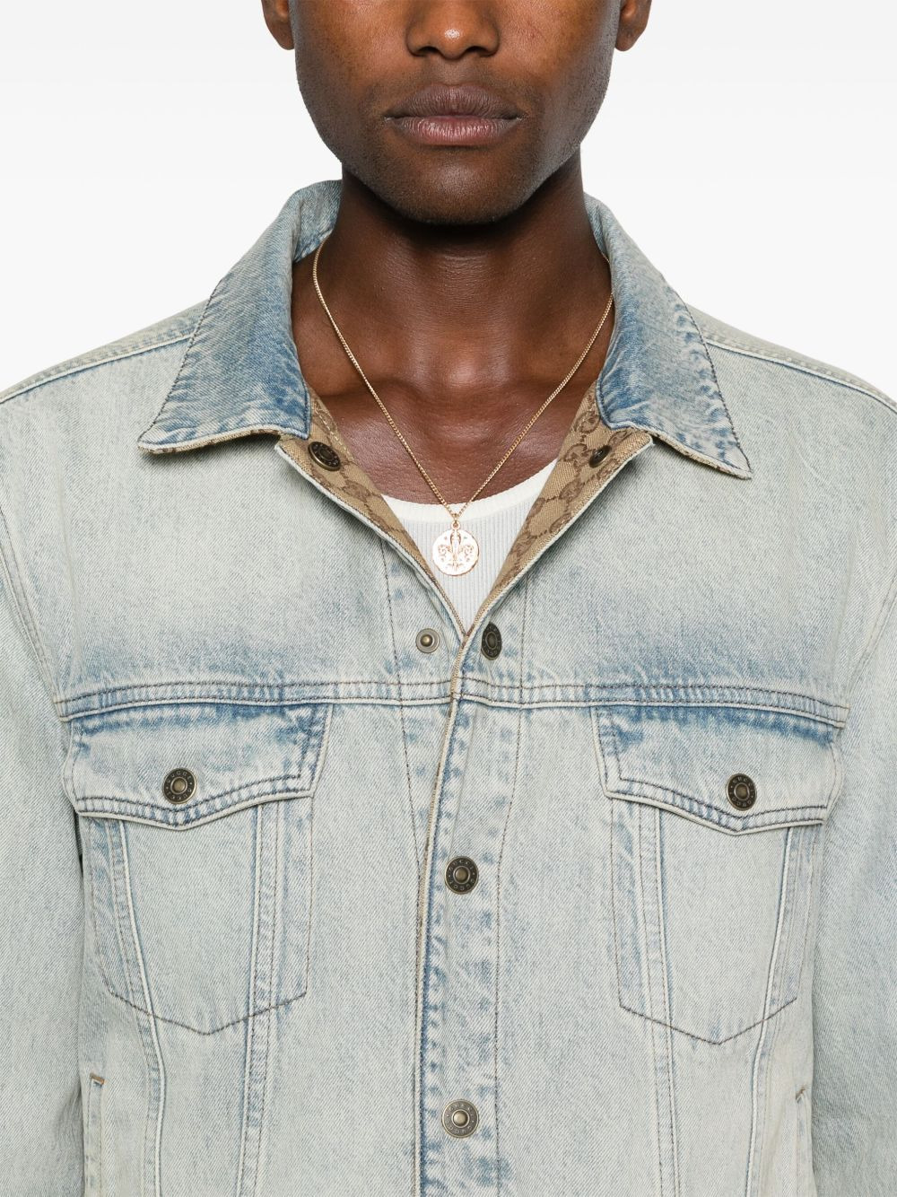 GG-canvas reversible denim jacket - 5