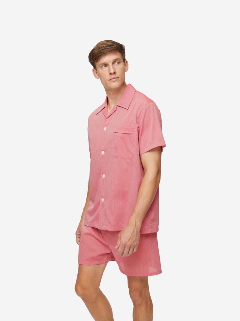 Men's Short Pajamas Amalfi Cotton Batiste Red - 2