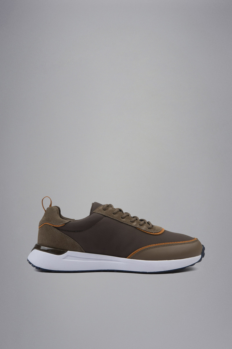 TECH FABRIC AND LEATHER HYBRID SNEAKERS 1