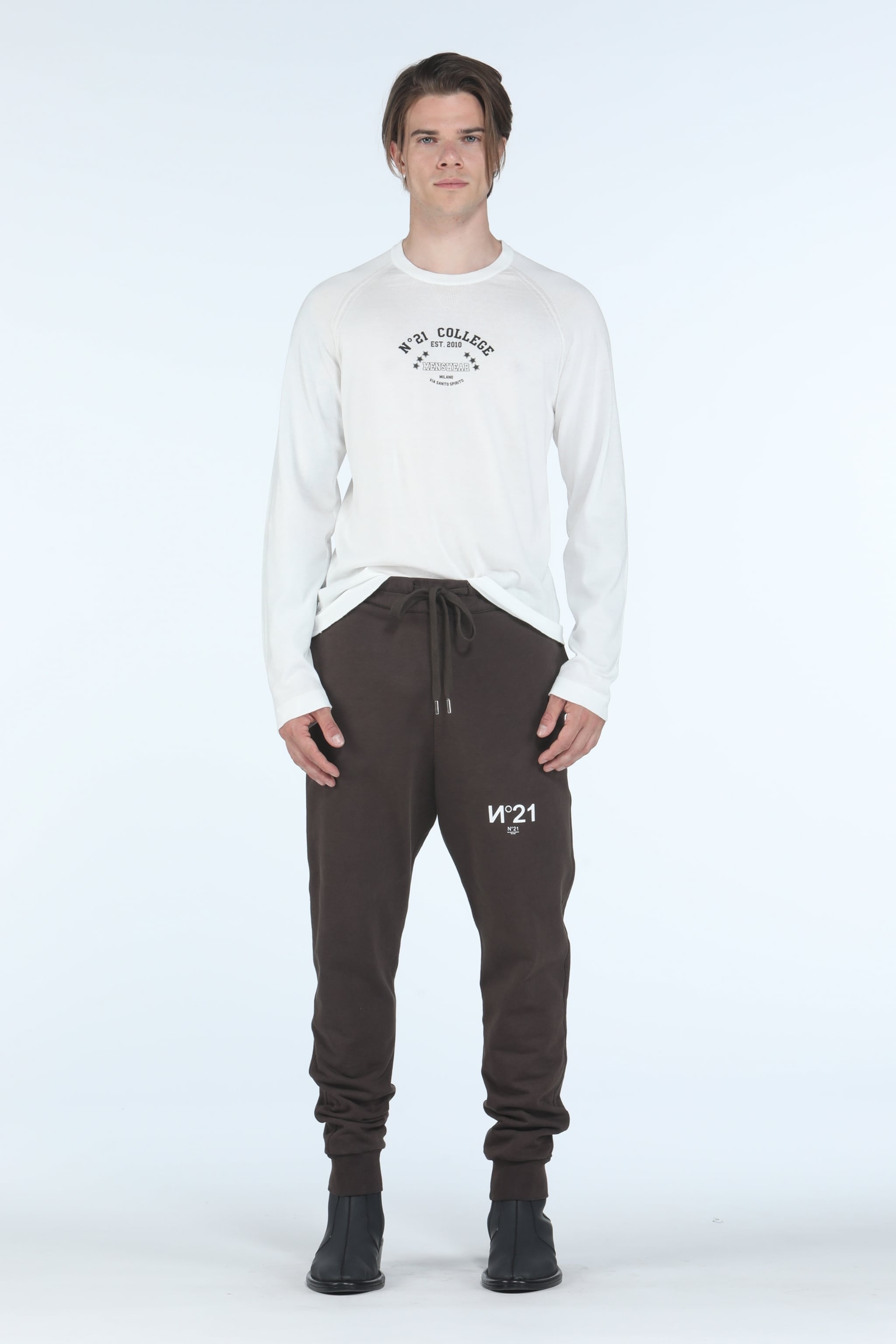 LOGO-PRINT COTTON SWEATPANTS - 4