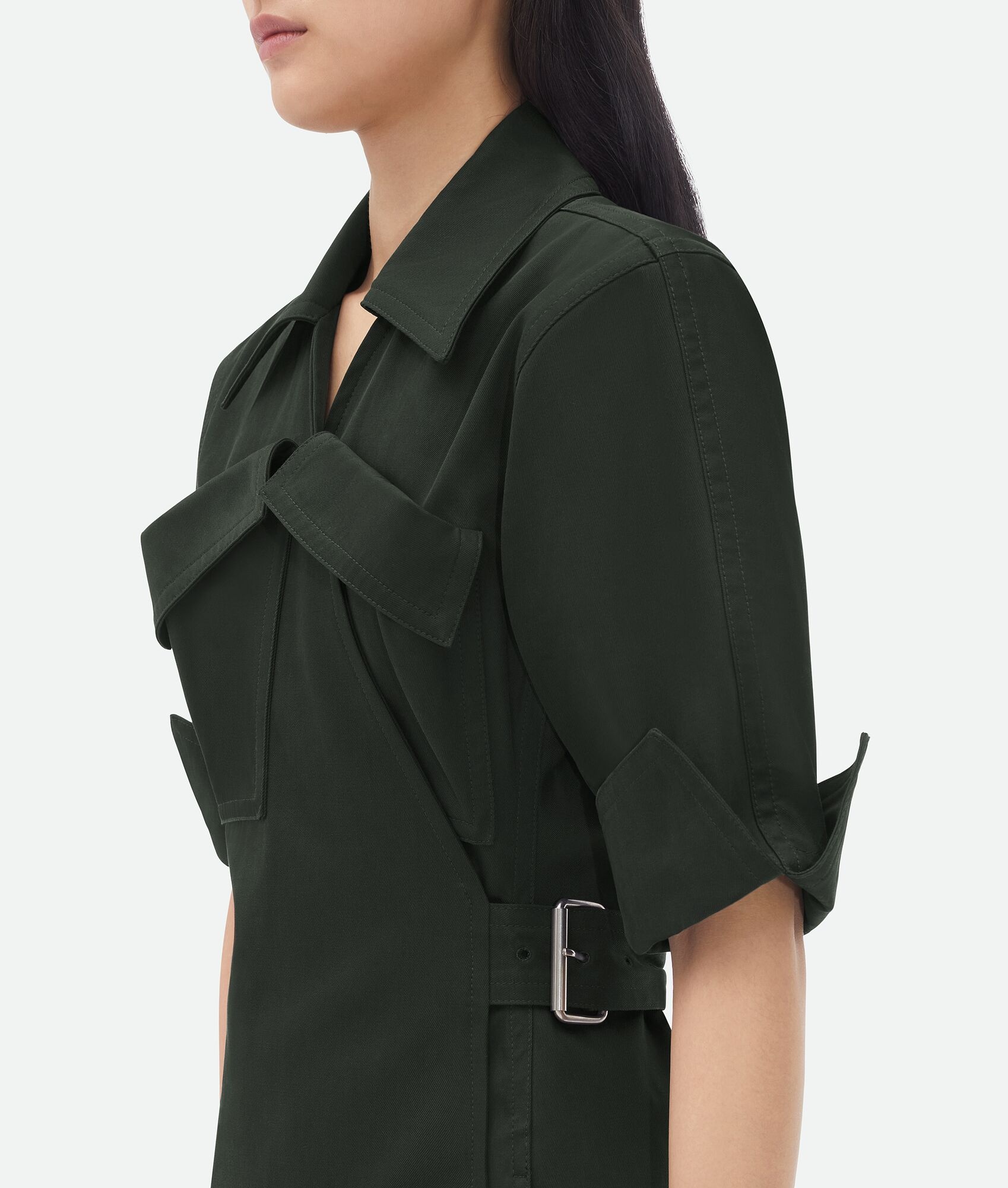 Cotton Twill Midi Dress - 4