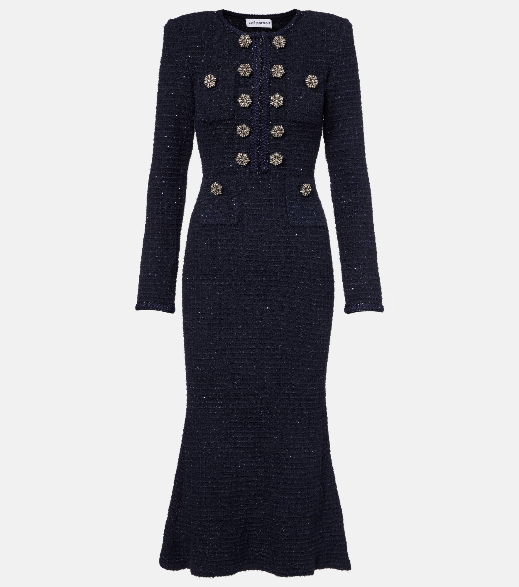 Bouclé midi dress - 1