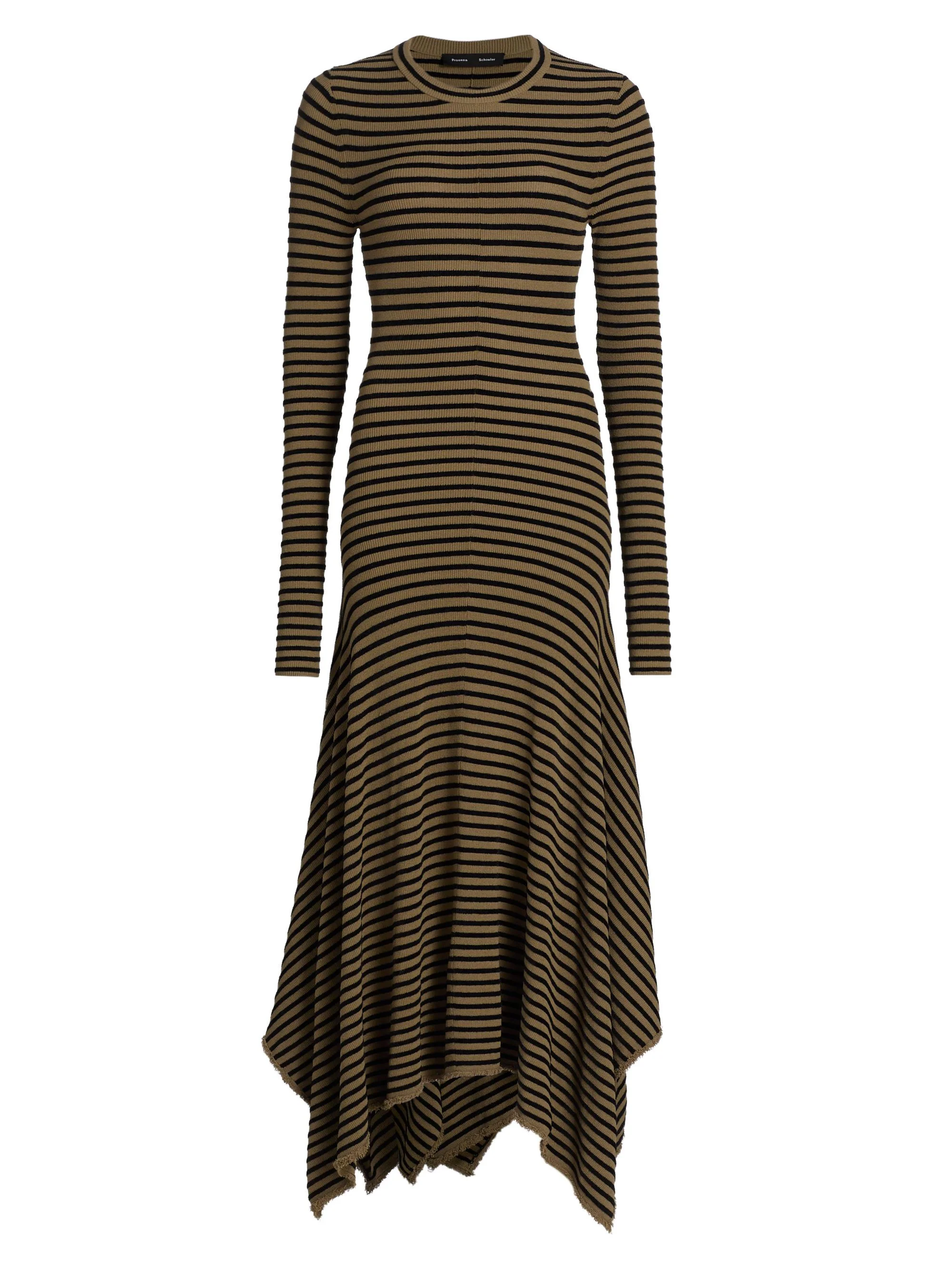 Women's Didi Handkerchief Hem Striped Maxi Dress - Khaki Black - 1