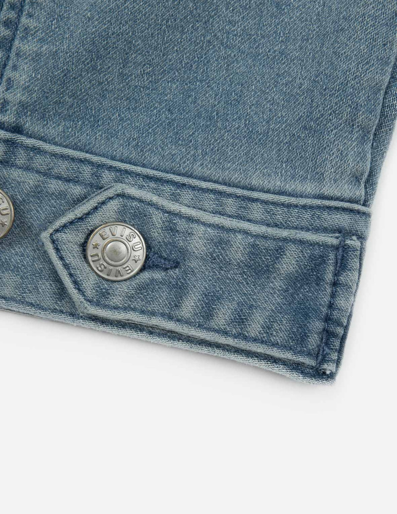 LOGO APPLIQUÉ FASHION FIT DENIM BIKER JACKET 12