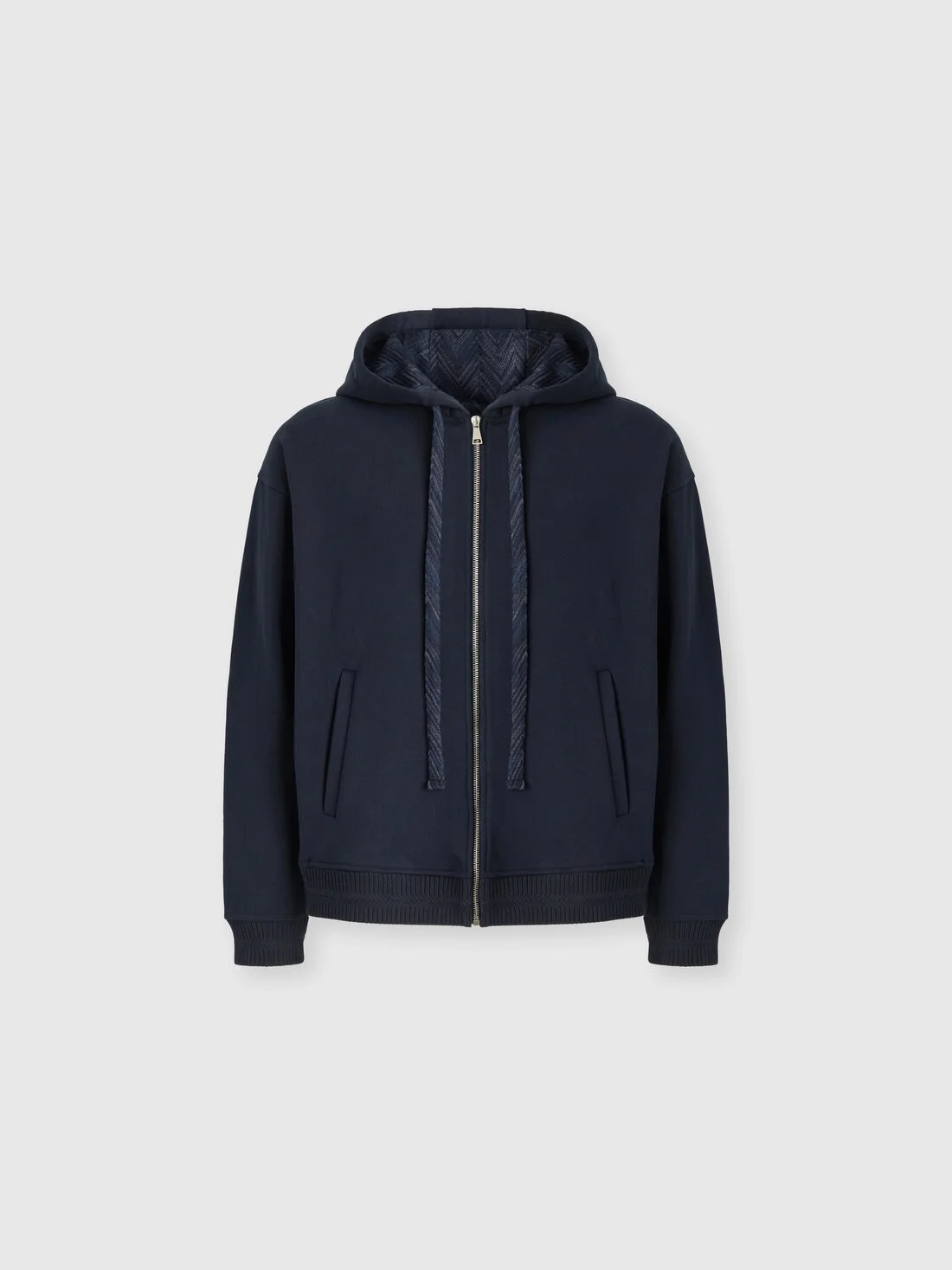 Cotton zip-up hoodie with insert - 1