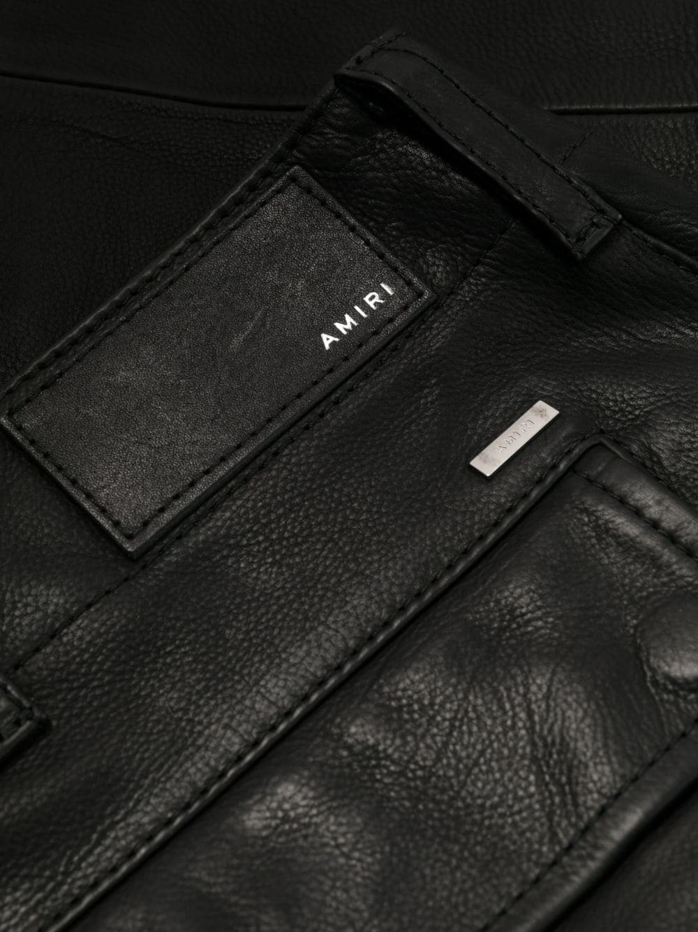logo-plaque polished-finish trousers - 6