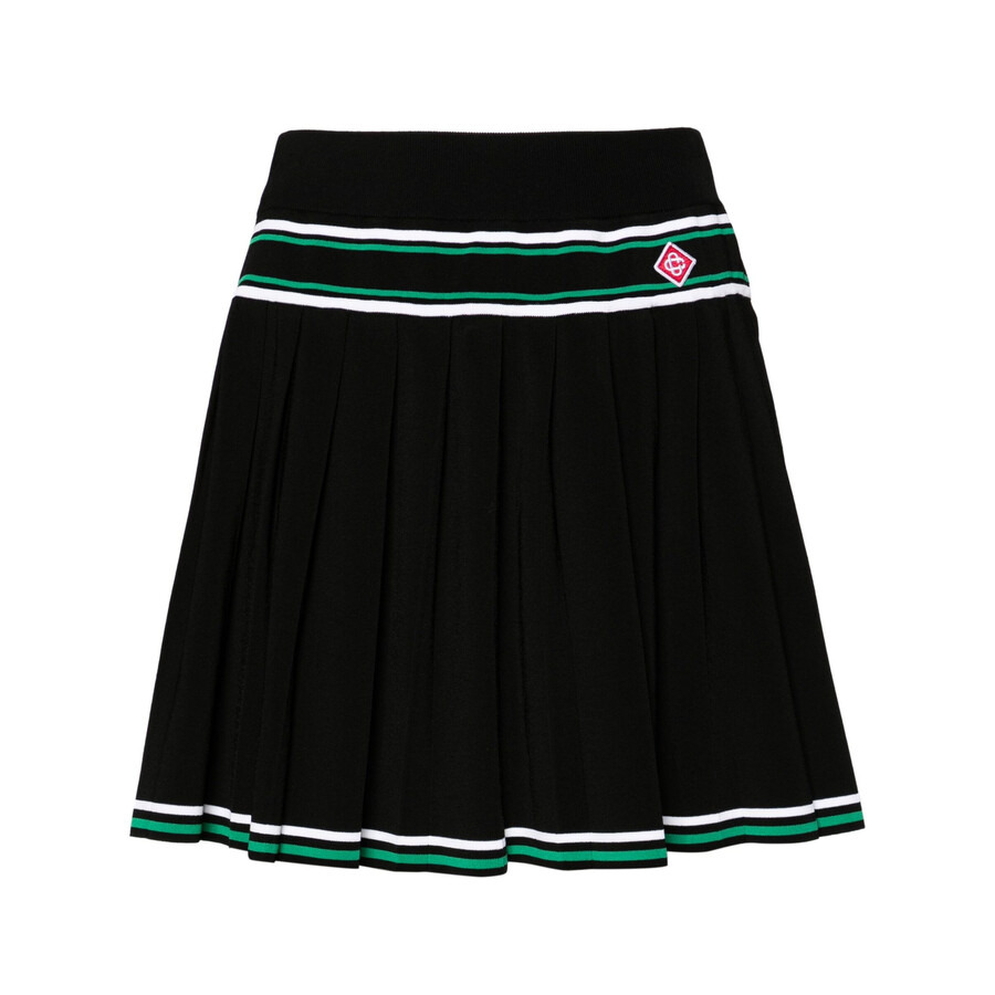 Casablanca Ladies Black Pleated Knit Skirt - 5