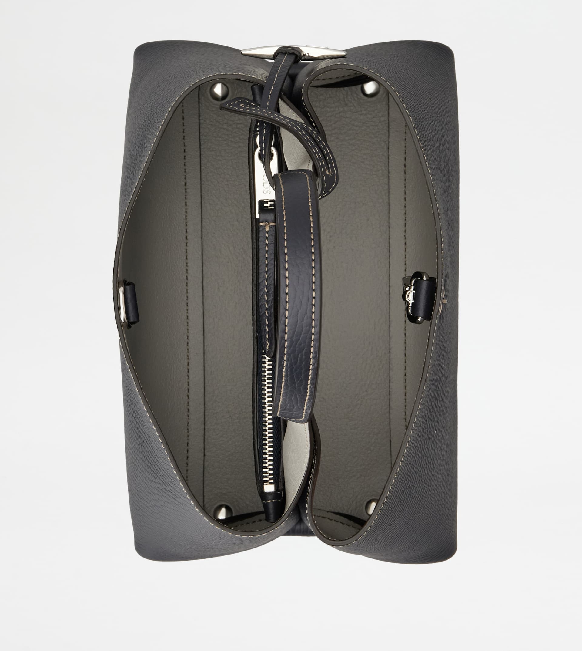 BAG IN LEATHER MICRO - BLUE, GREY - 4