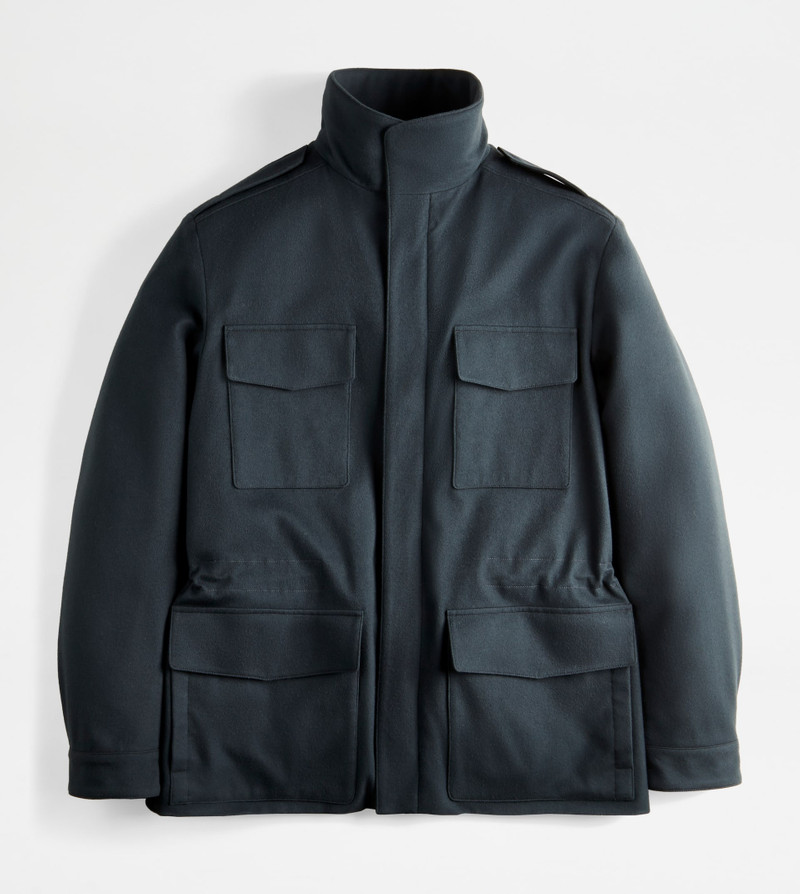 FIELD JACKET IN T15 WOOL DRAP - GREY 1