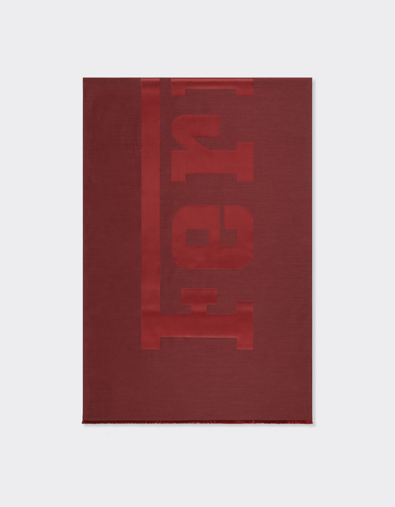 Wool and silk scarf with Ferrari logo 1