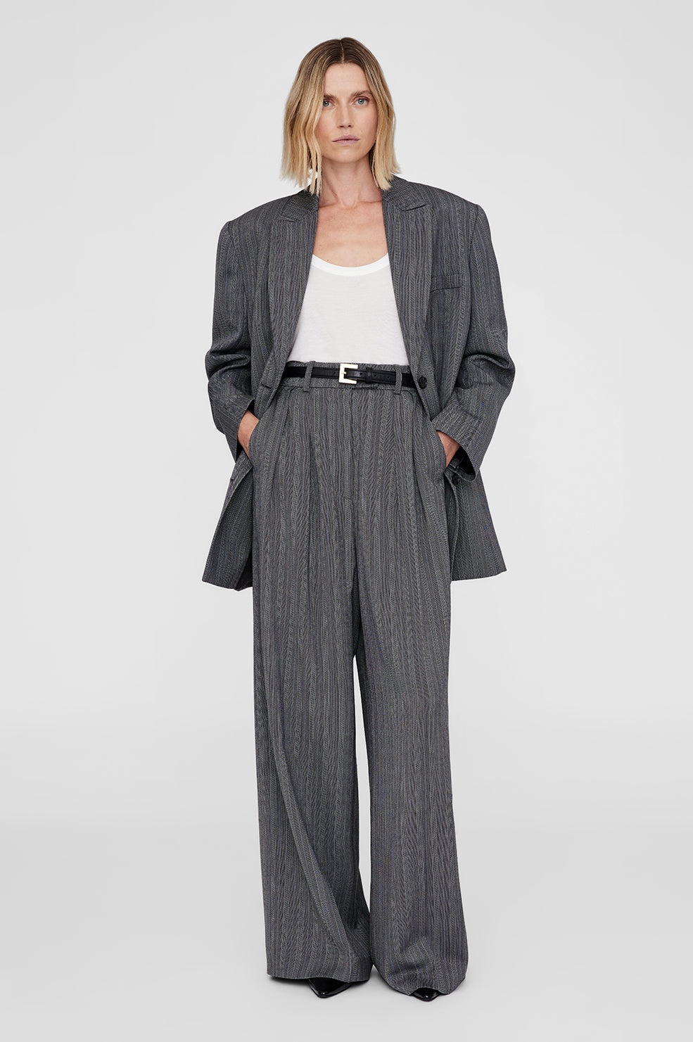 Lou Trouser - Black And Grey Stripe - 5