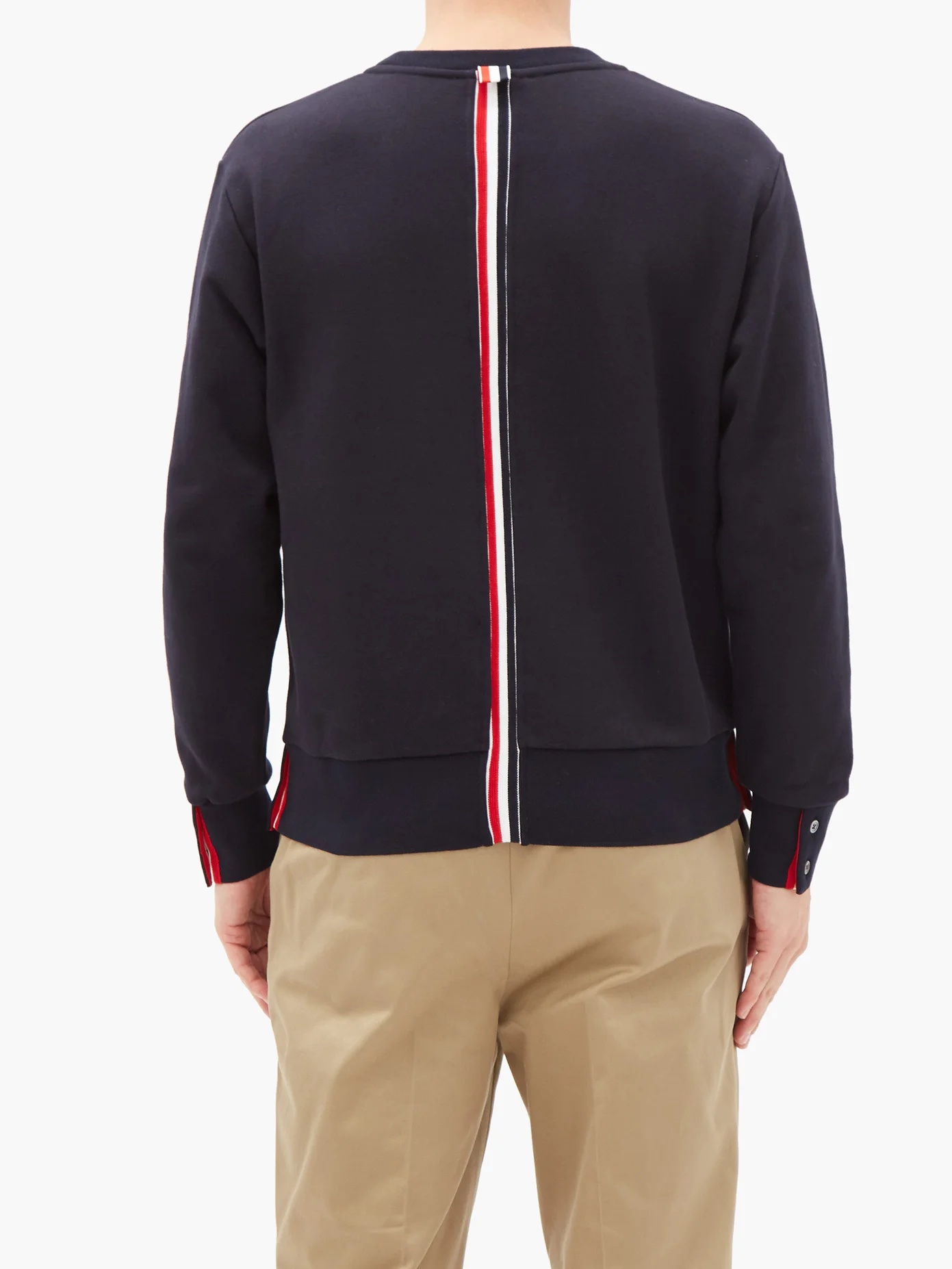 Tricolor-jacquard cotton-jersey sweatshirt - 5