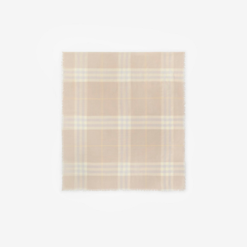 Wide Check Wool Scarf 1