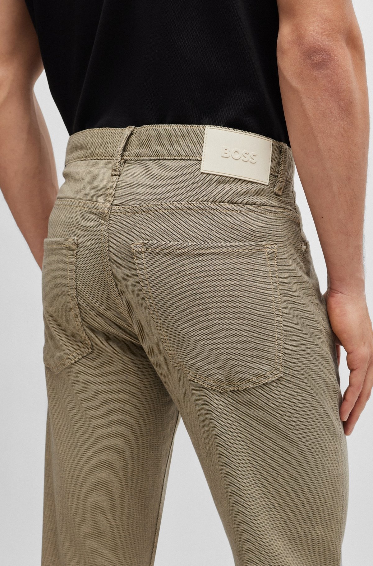 SLIM-FIT JEANS IN TWO-TONE STRETCH DENIM - 5