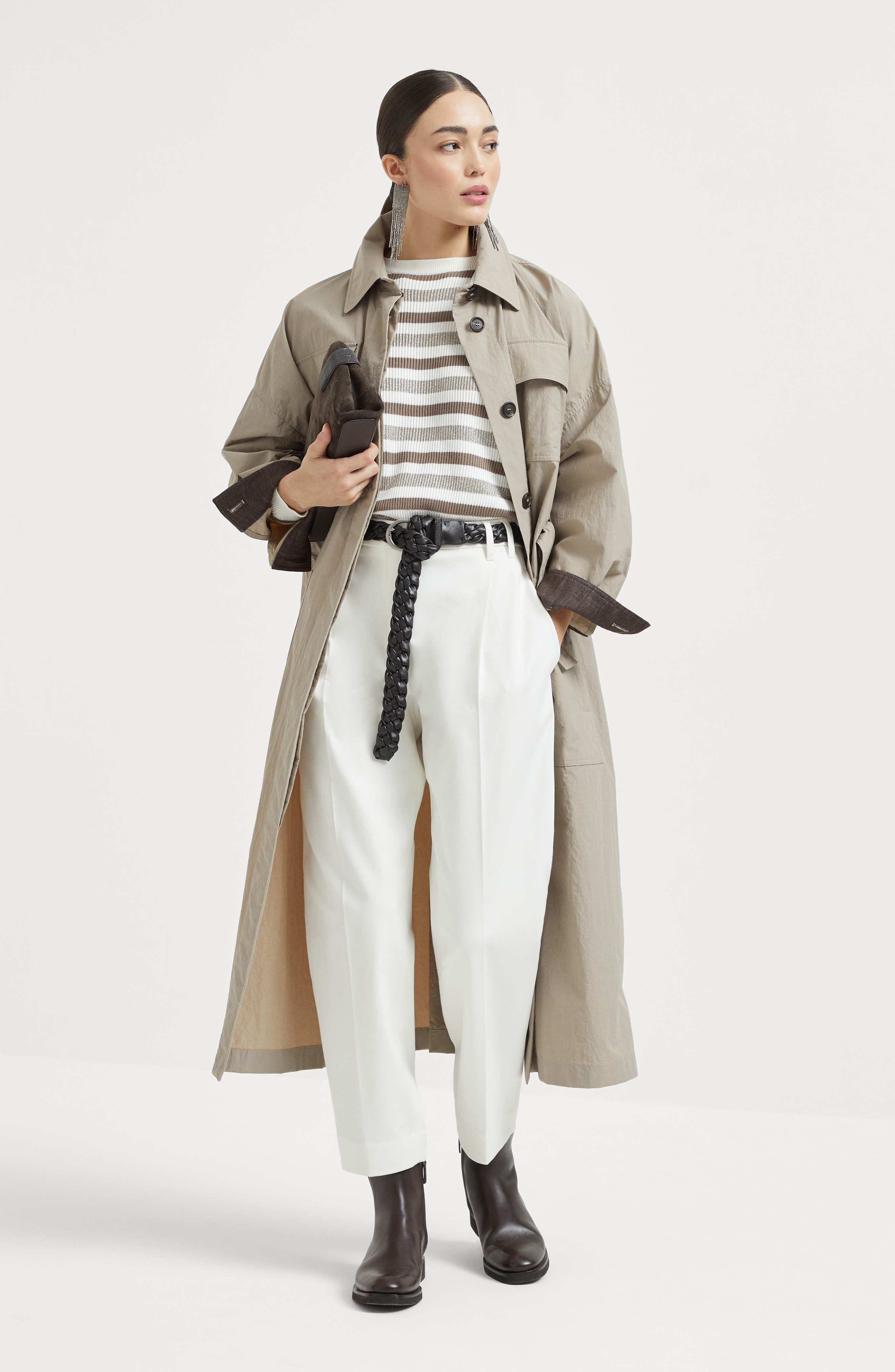 Brunello Cucinelli Trench coat with monili in Beige at Nordstrom - 6