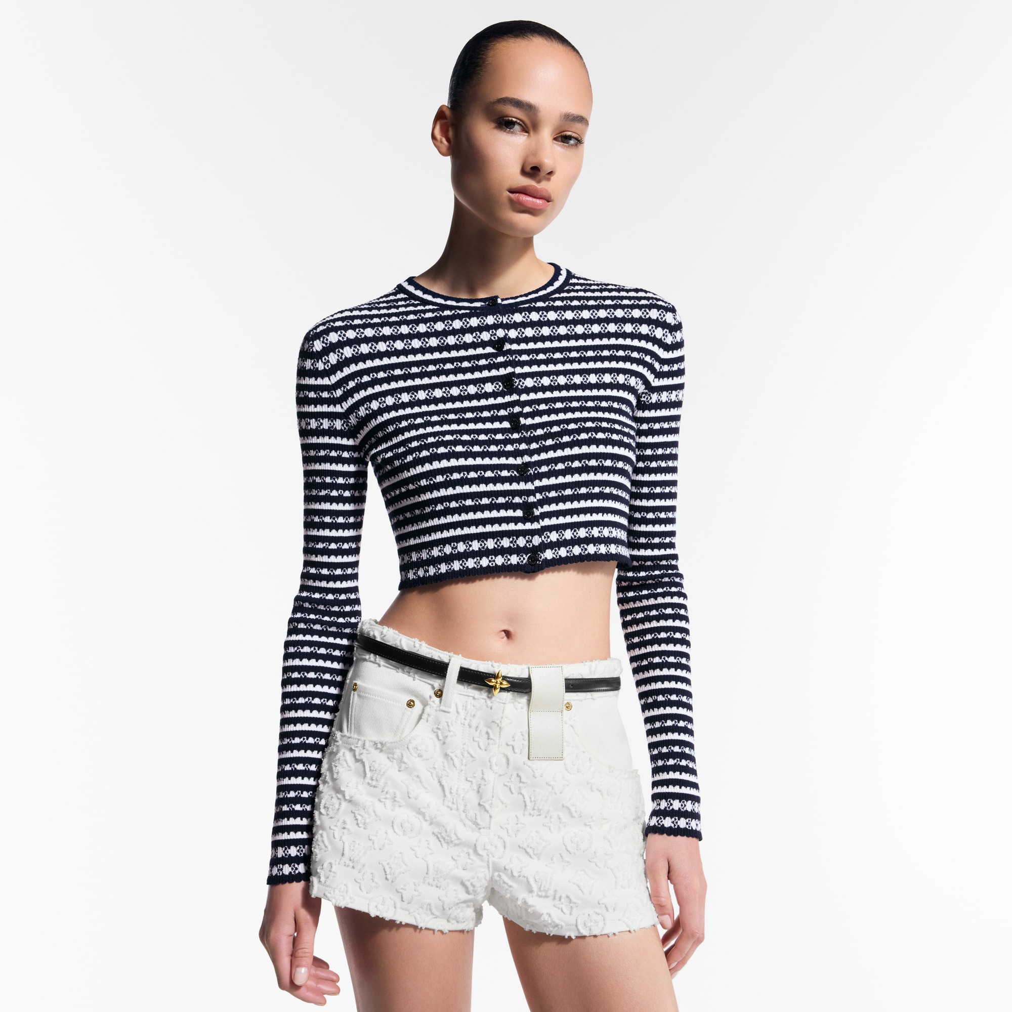 Scallop Stripe Cardigan - 2