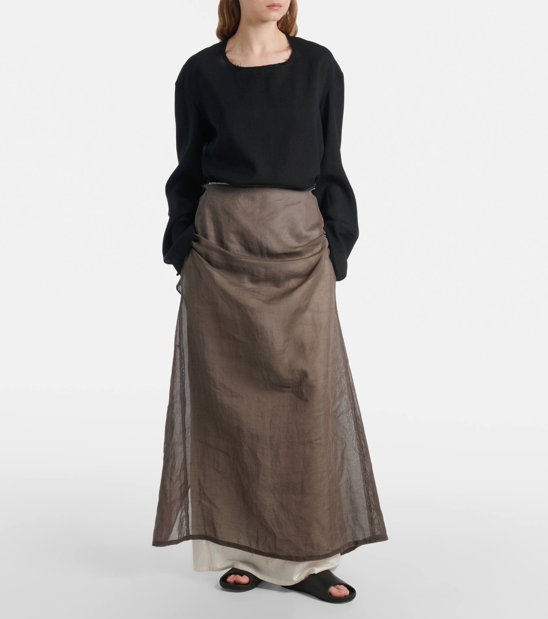Zaira deconstructed cotton maxi skirt - 7