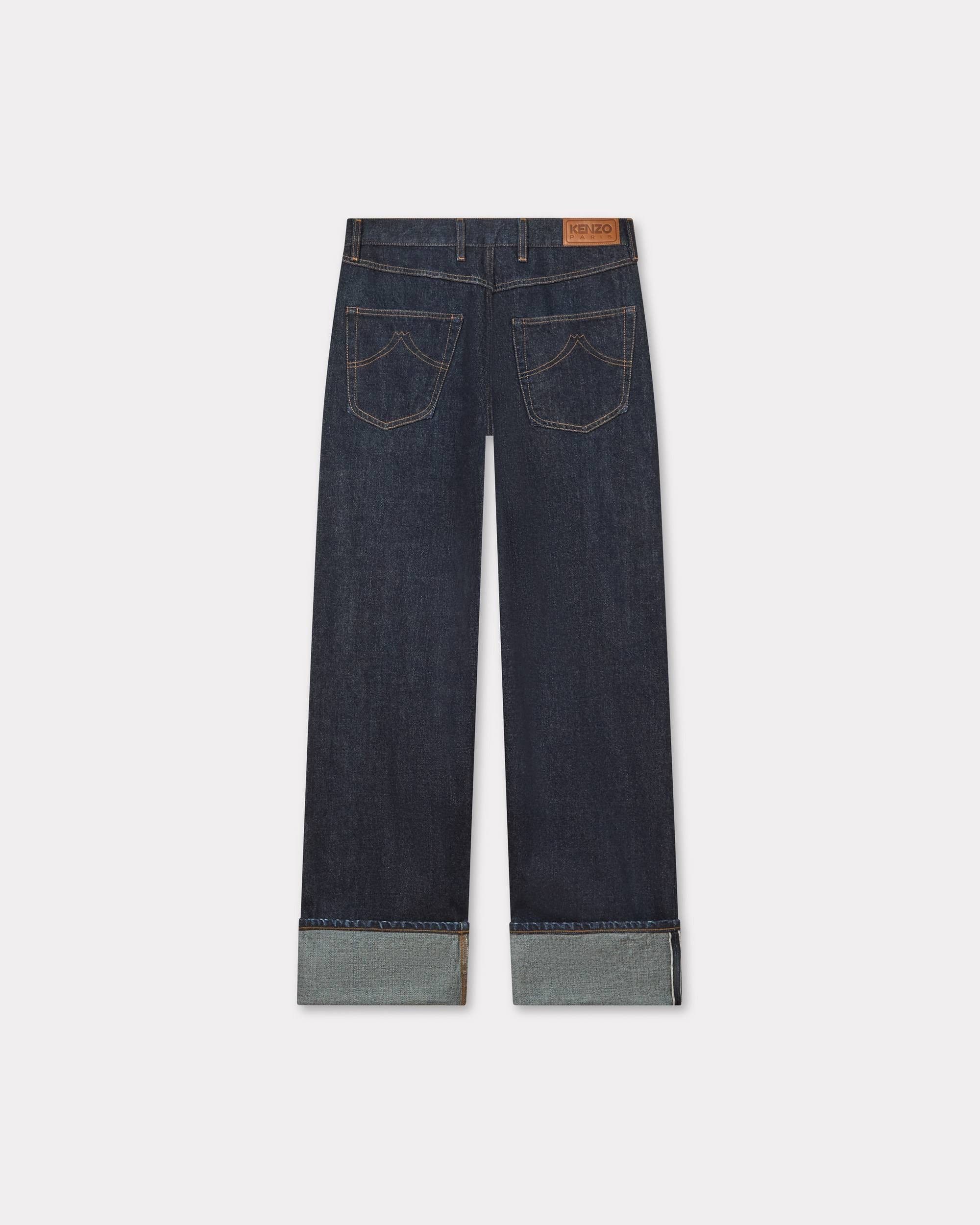 Turn up wide fit jeans in Japanese denim - 4