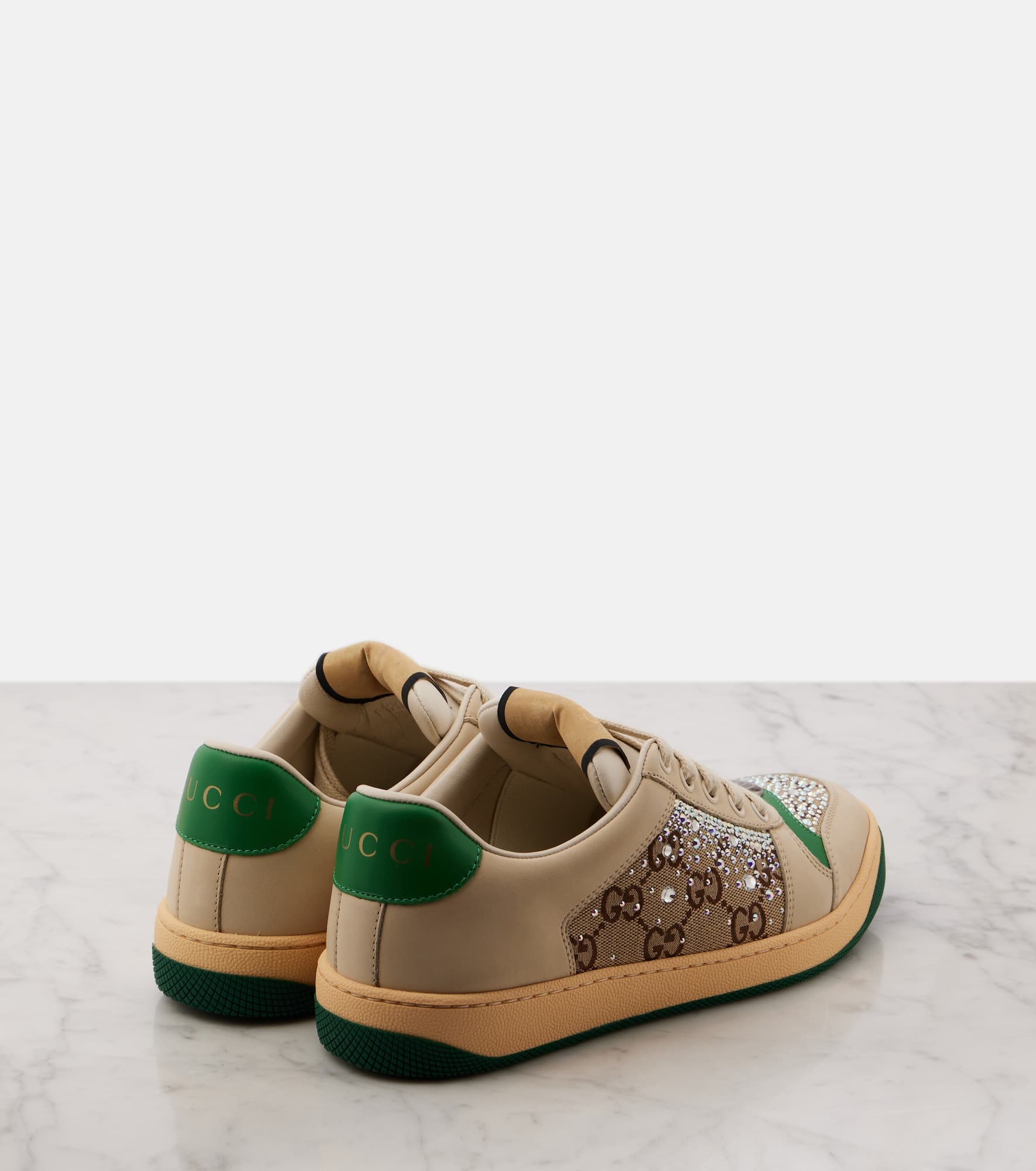 Screener embellished leather sneakers - 2