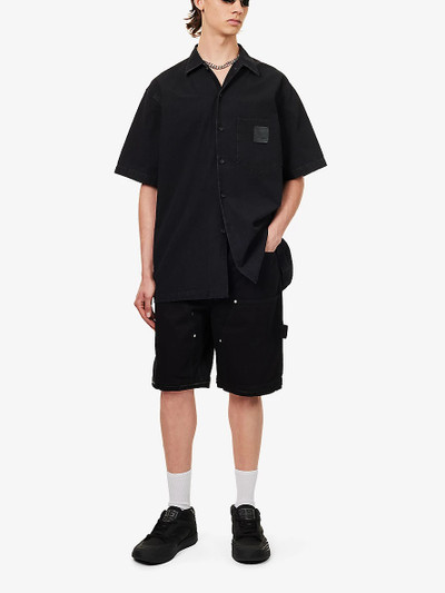 Givenchy Brand-appliqué patch-pocket denim shirt outlook