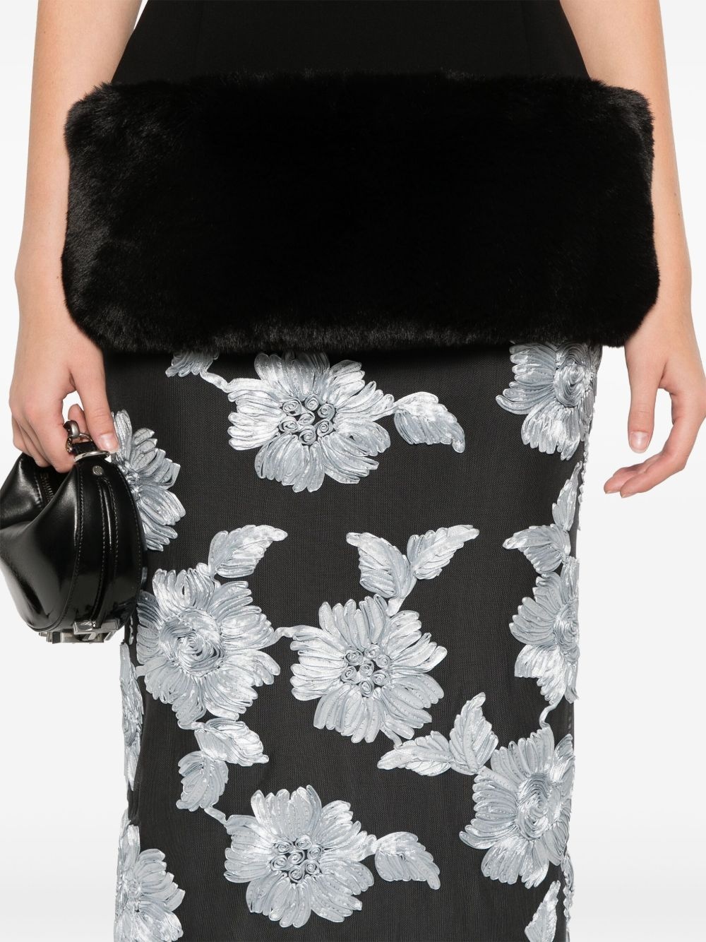 floral-mesh pencil skirt - 5