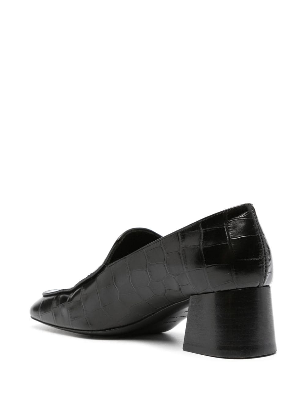 heeled leather loafers - 3