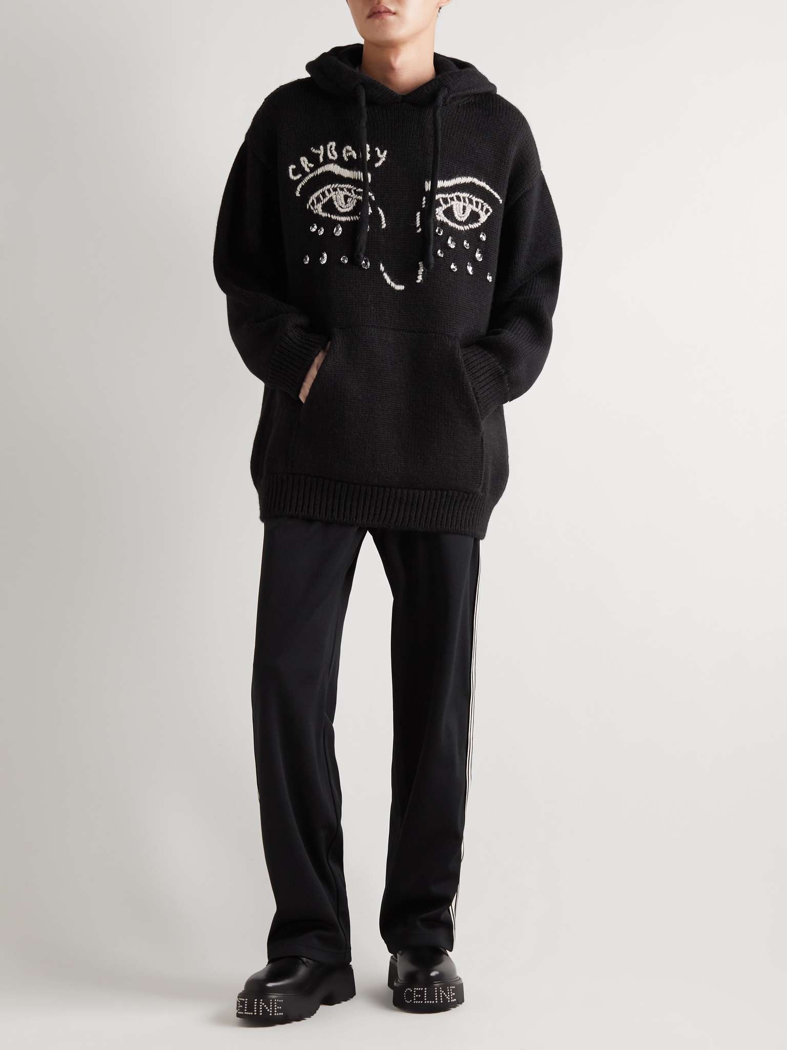 Embroidered Embellished Wool and Alpaca-Blend Hoodie - 2