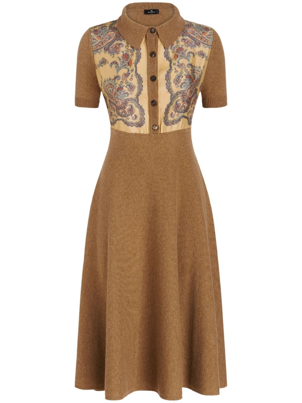 paisley-print knitted dress - 1