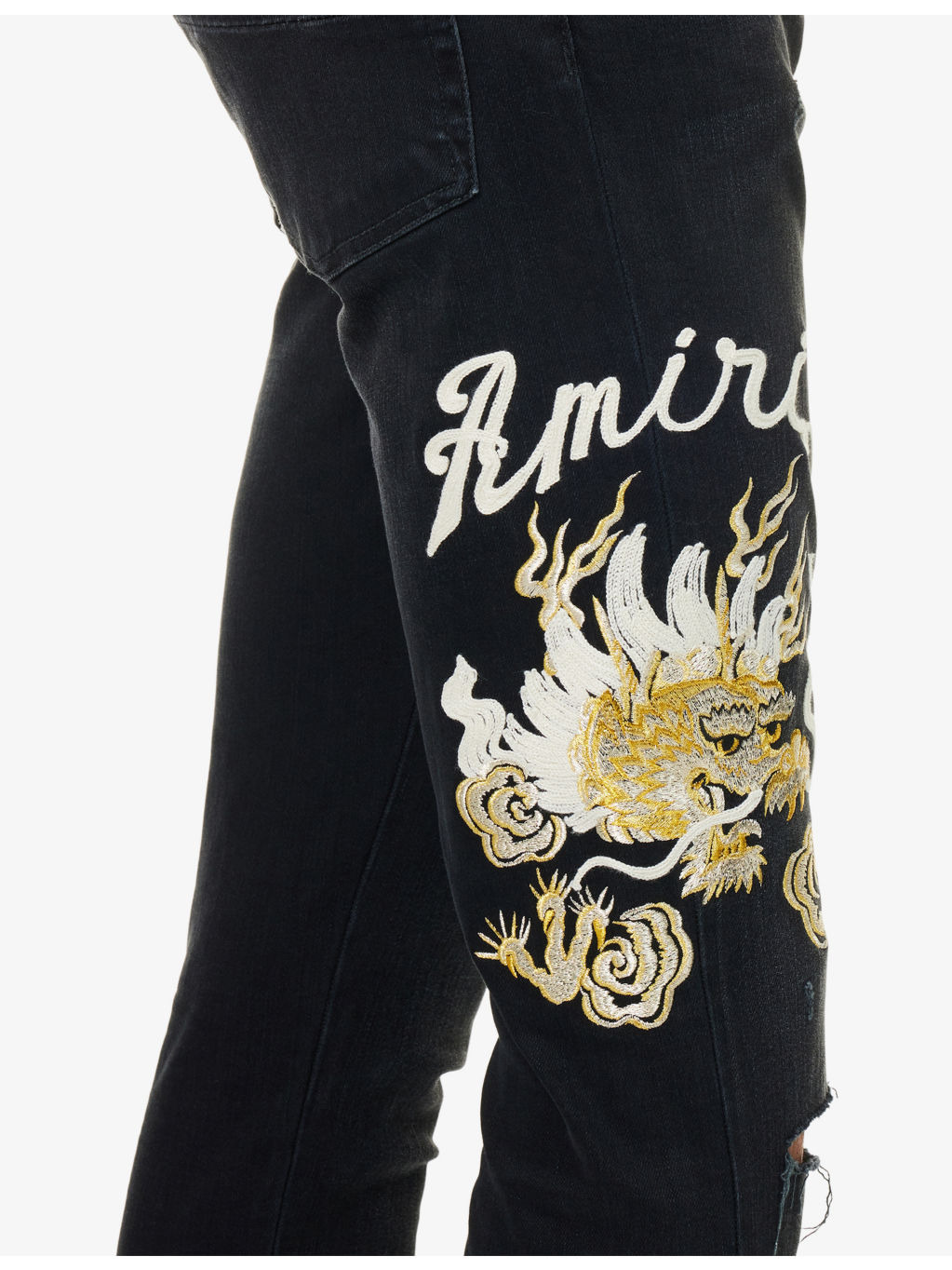 Dragon Repair Tapered-Leg Stretch-Denim Blend Jeans - 5