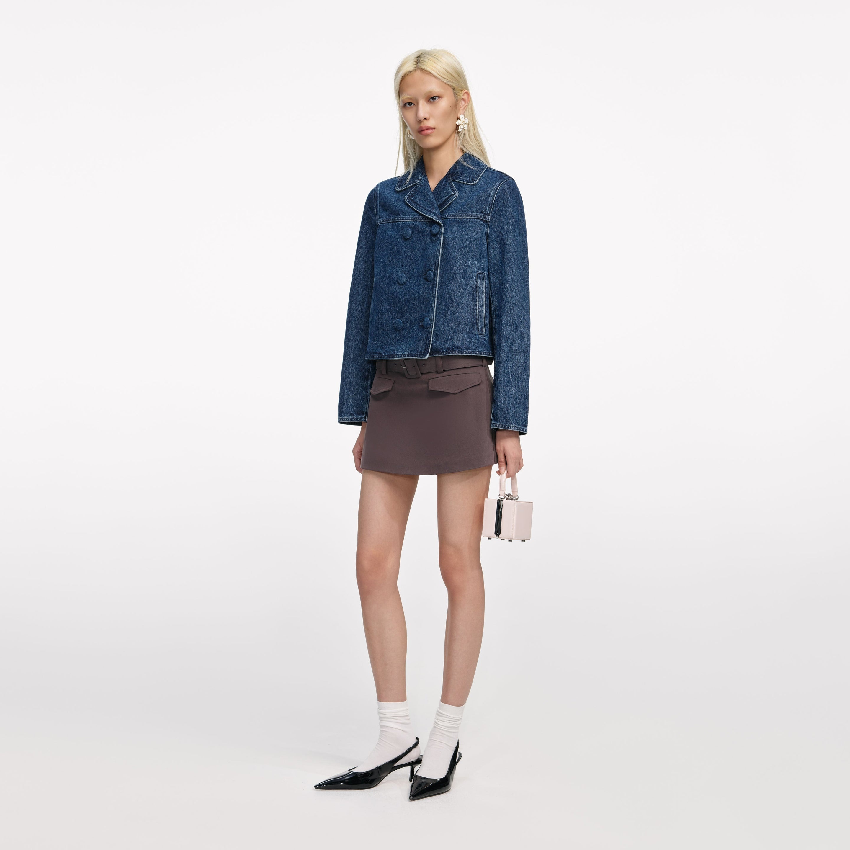 Double Breasted Denim Jacket - 2