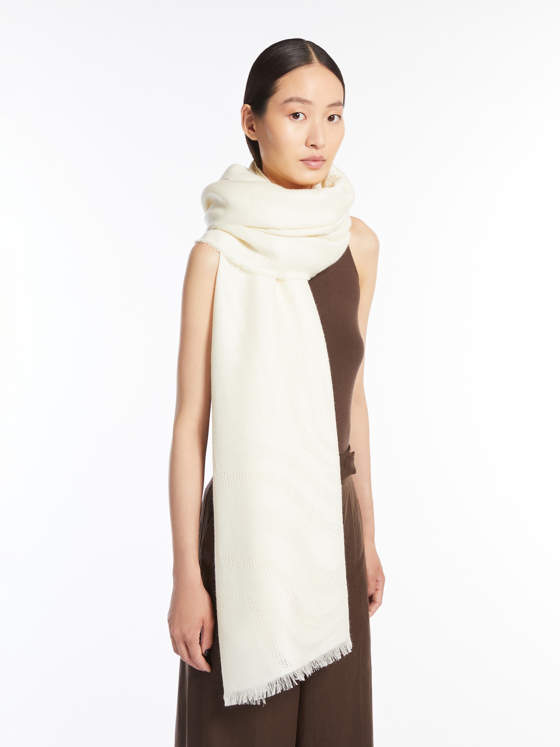 PIRANIA Alpaca and silk stole - 4