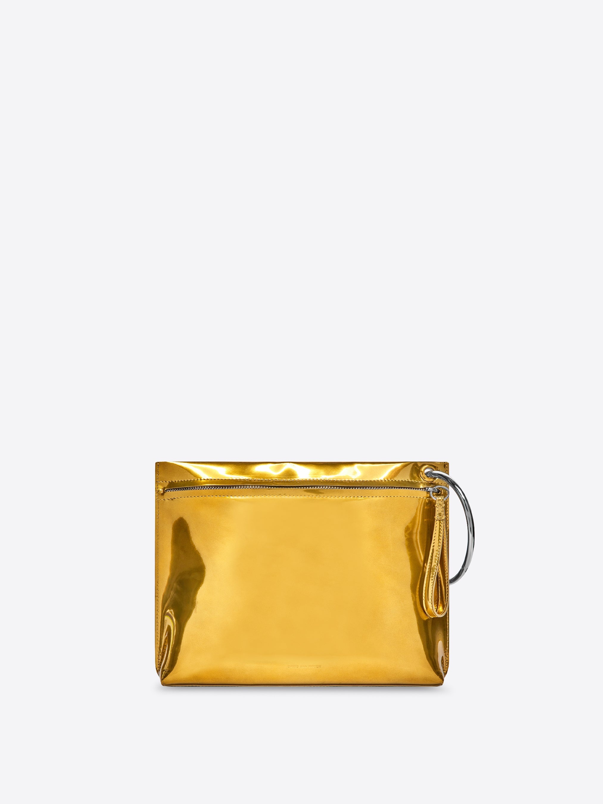 Dries Van Noten Metal Ring Leather Clutch Bag