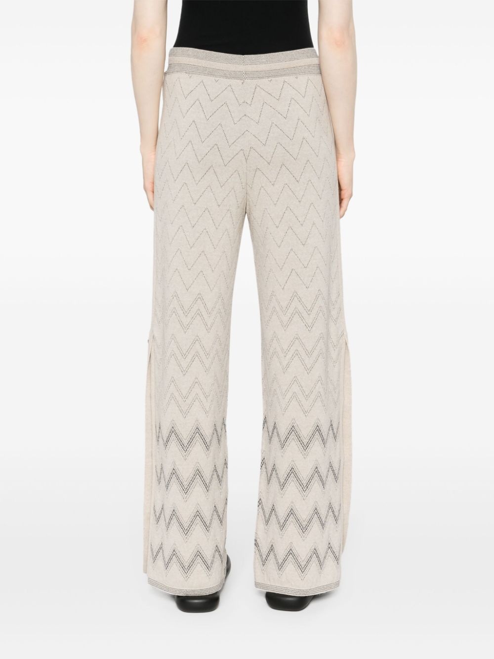straight-leg knitted trousers - 4