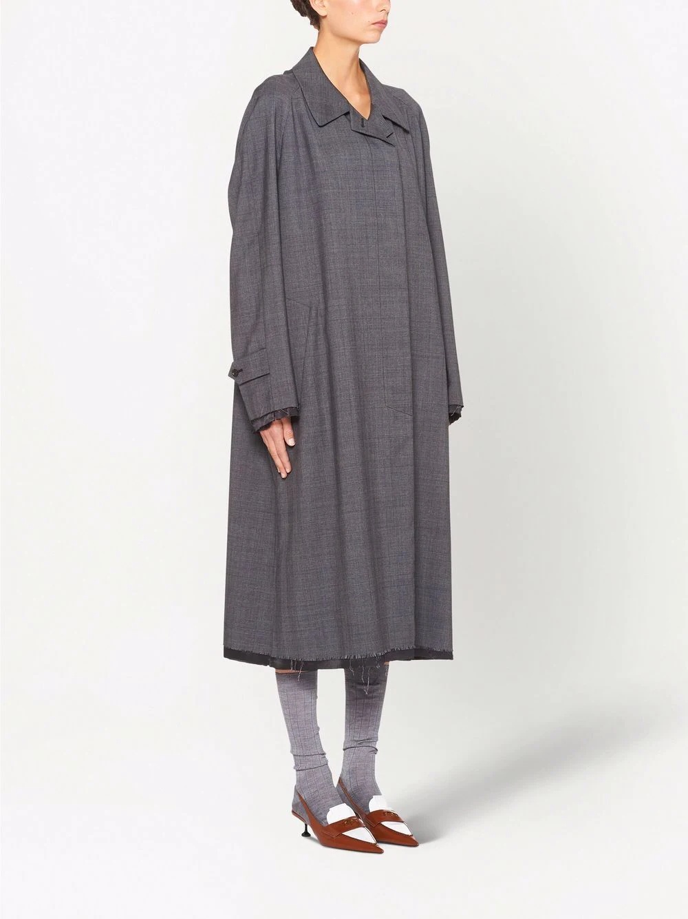 Prince of Wales check wool coat - 3