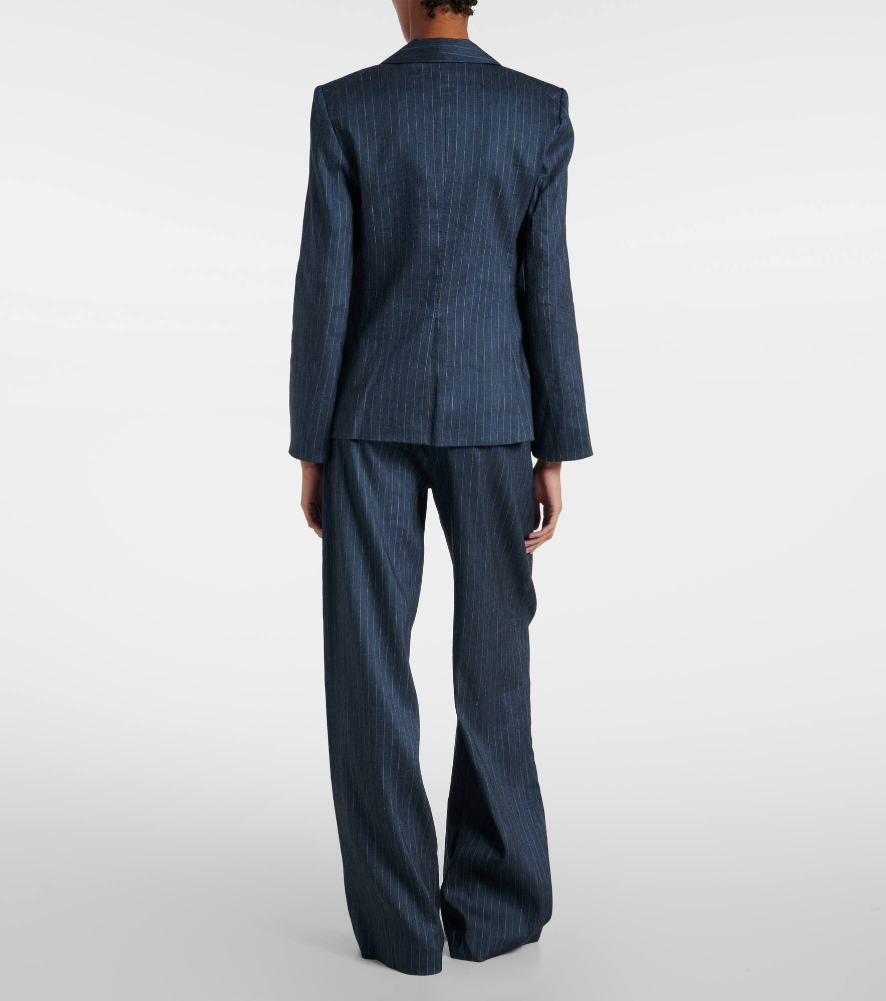 Obie pinstripe linen-blend blazer - 3