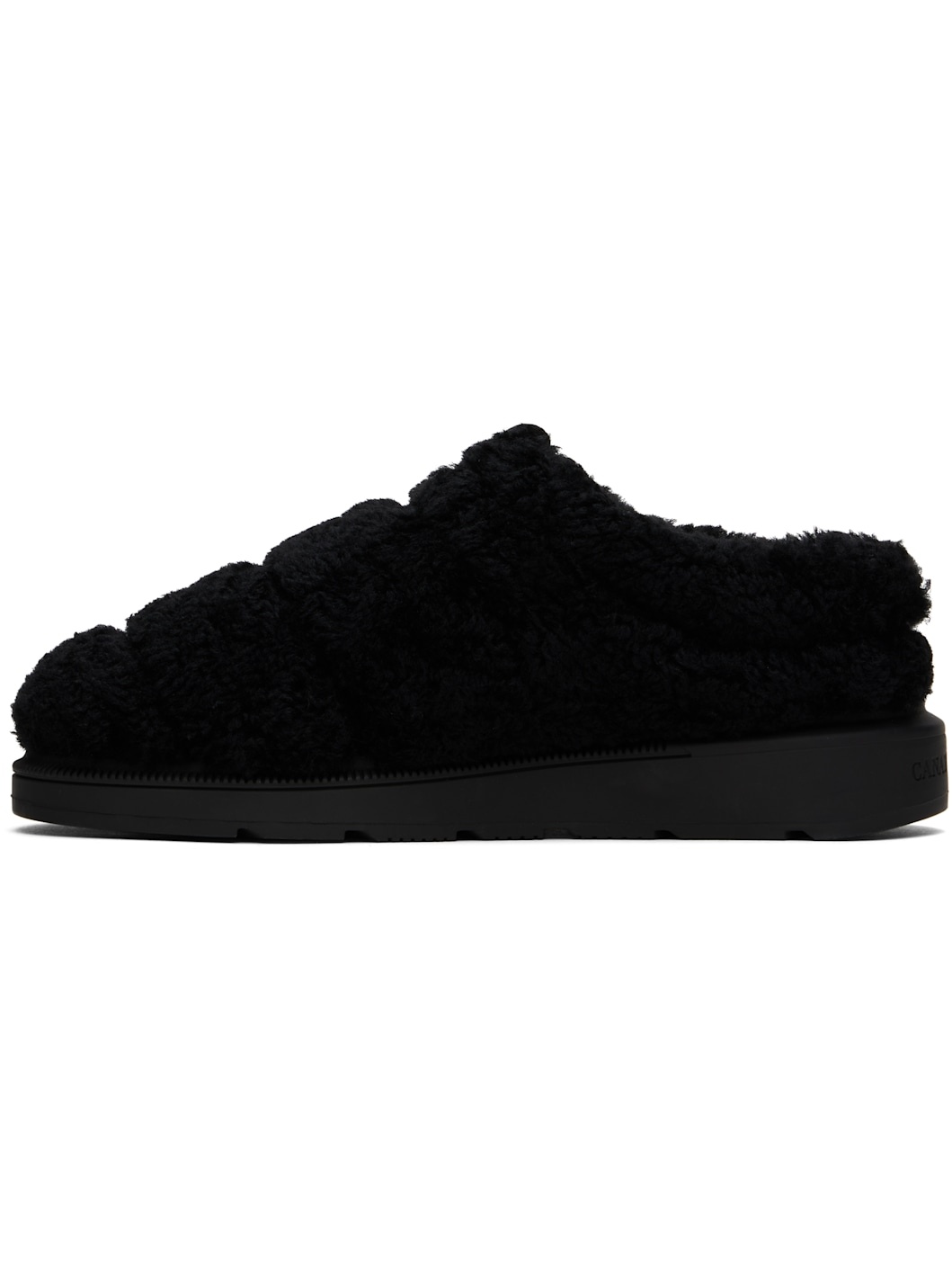 Black Porteau Shearling Mules - 3