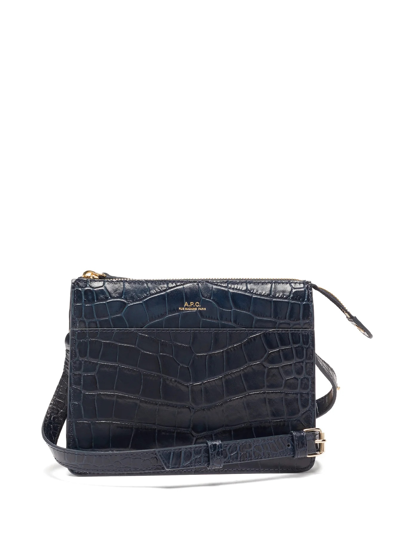 Ella crocodile-effect leather cross-body bag - 1