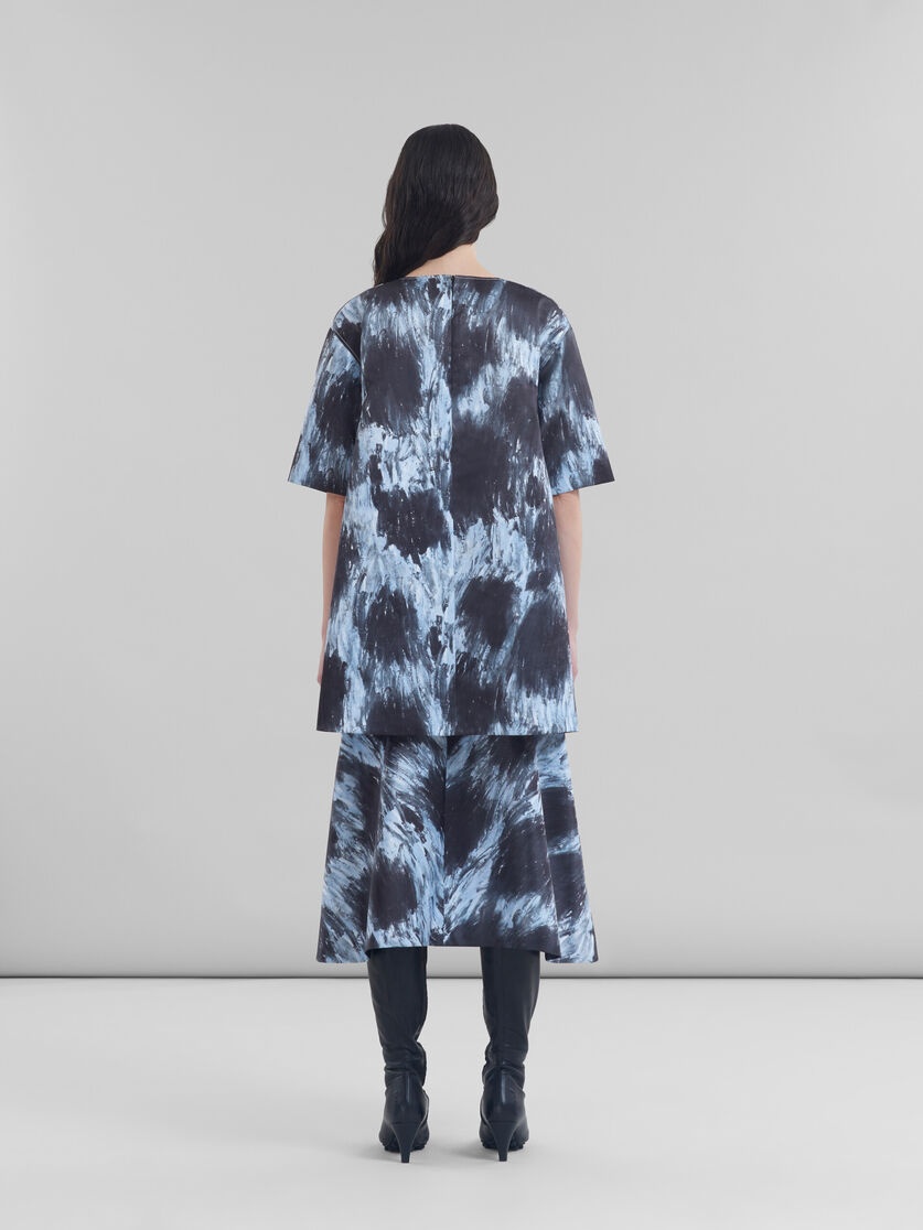 GREY DUCHESSE DRESS WITH CRAYON LEOPARD PRINT - 3