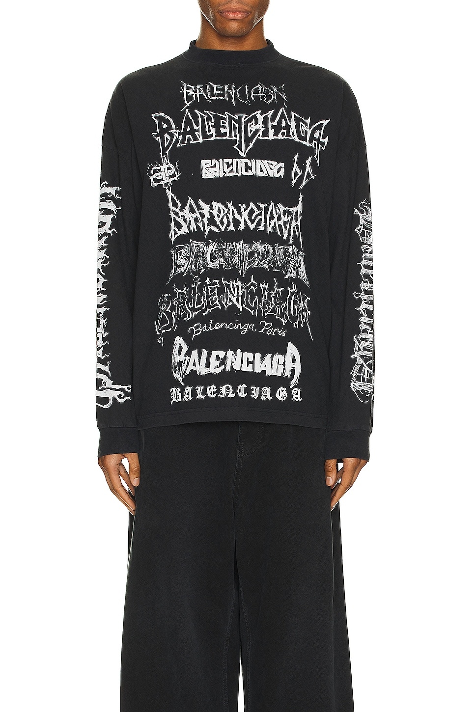 BALENCIAGA LNY コットン Tシャツ Lunar New Year ロゴ Balenciaga Lunar New Year Large Fit T-Shirt in Faded Black