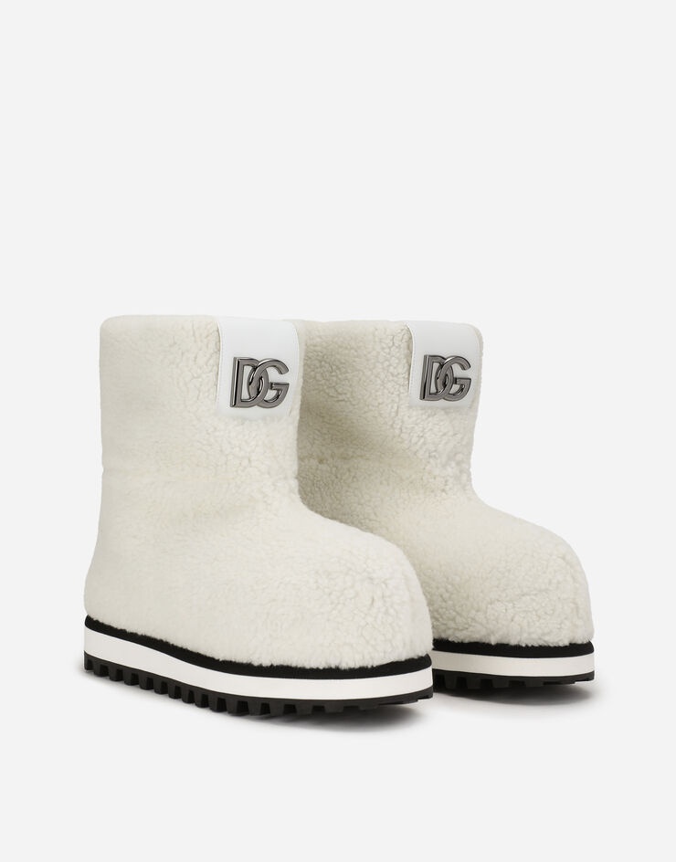 Faux fur city boots with DG logo - 2