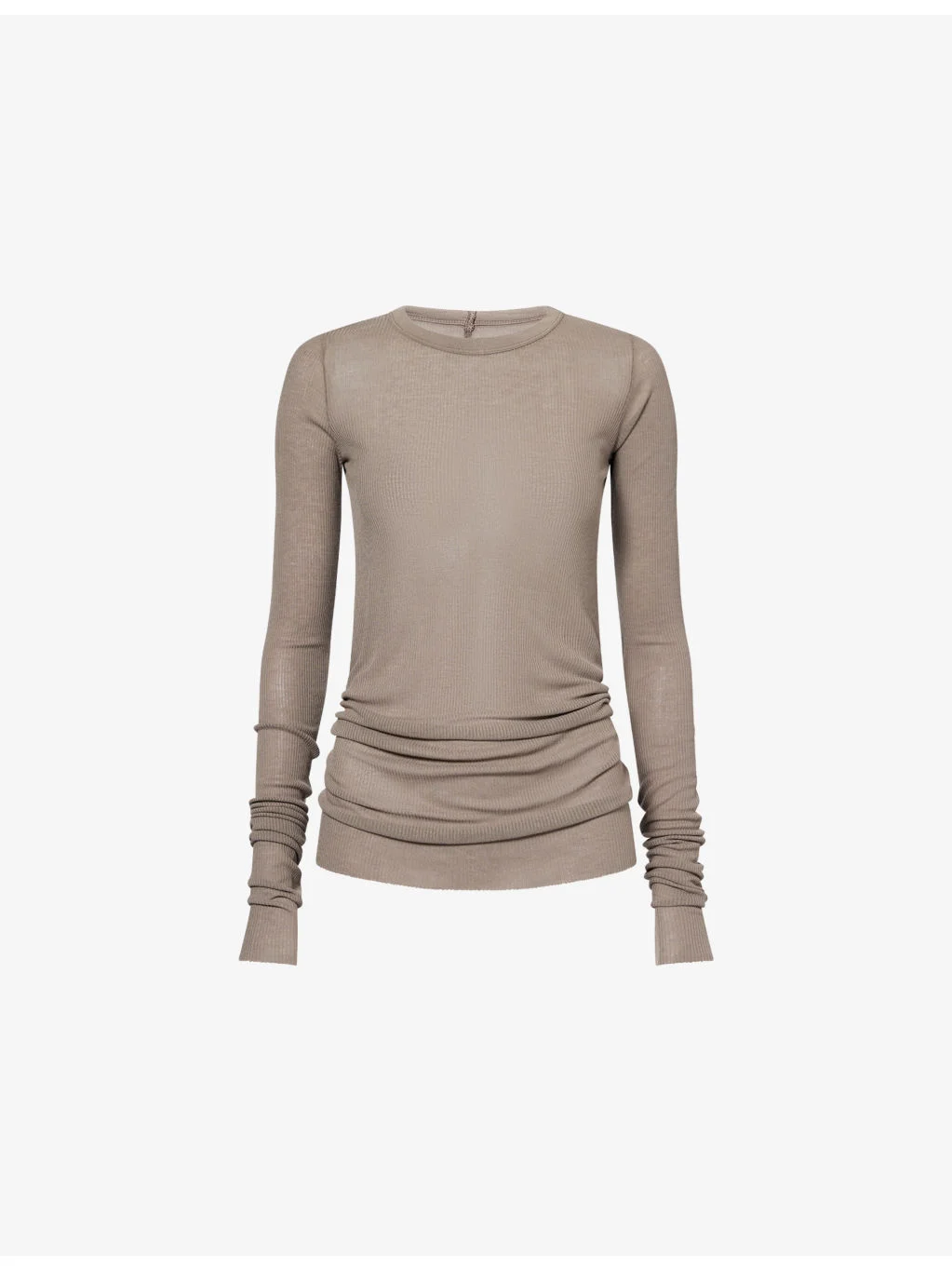 Ribbed Long-Sleeves Knitted T-Shirt - 1