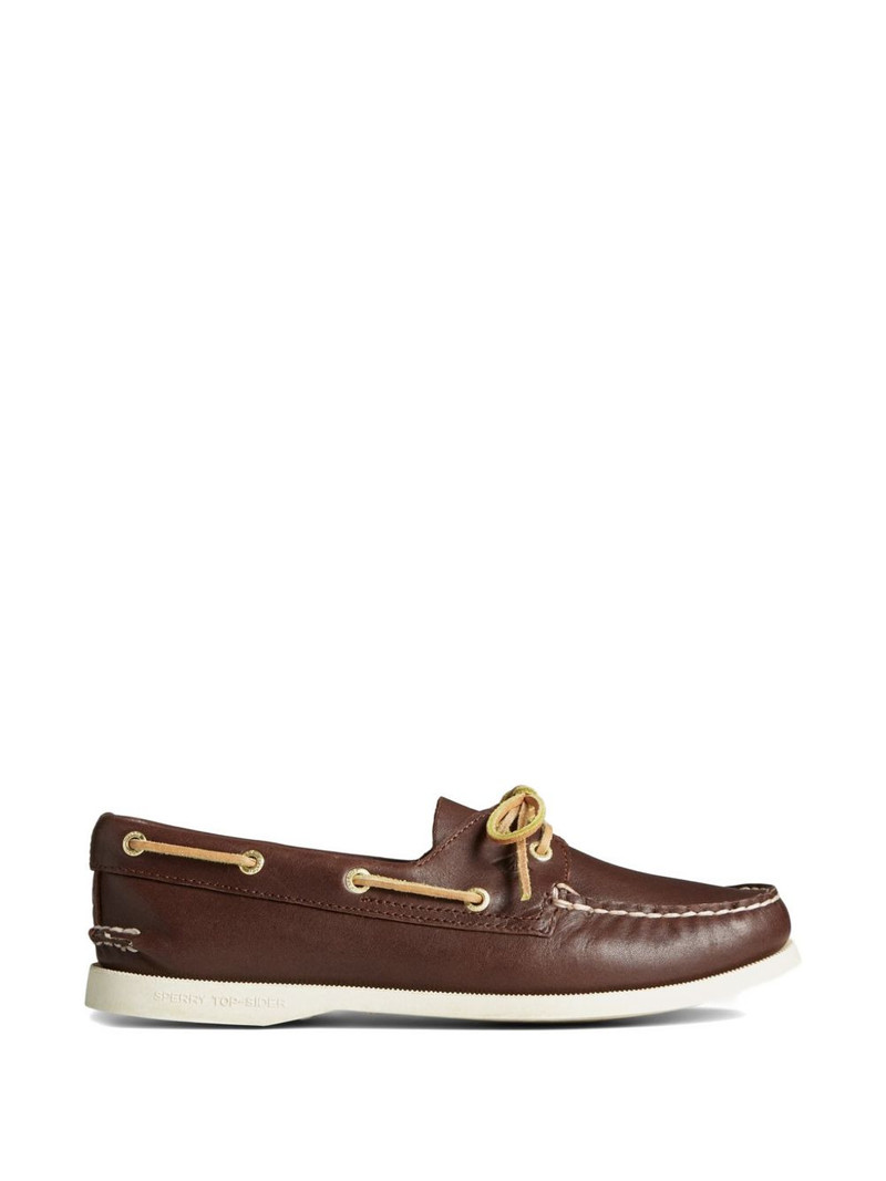 lace-up leather boat shoes 1