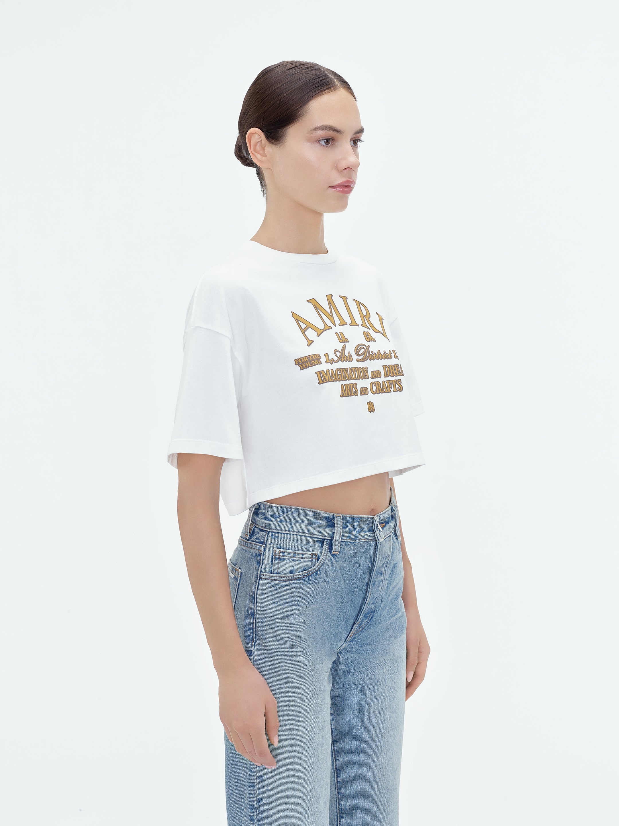 【AMIRI】 ARTS DISTRICT CROPPED TEE WOMEN - WOMEN'S ARTS DISTRICT CROPPED TEE - White | AMIRI