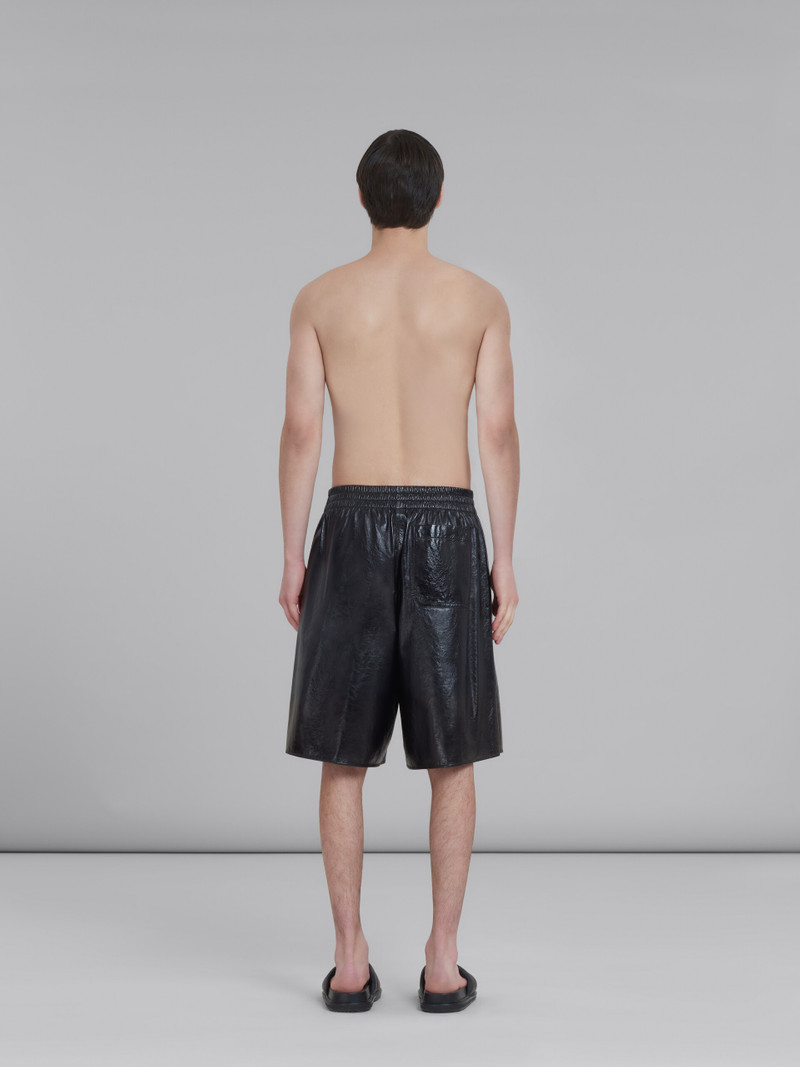 BLACK BERMUDA SHORTS IN ULTRALIGHT NAPLAK LEATHER 3