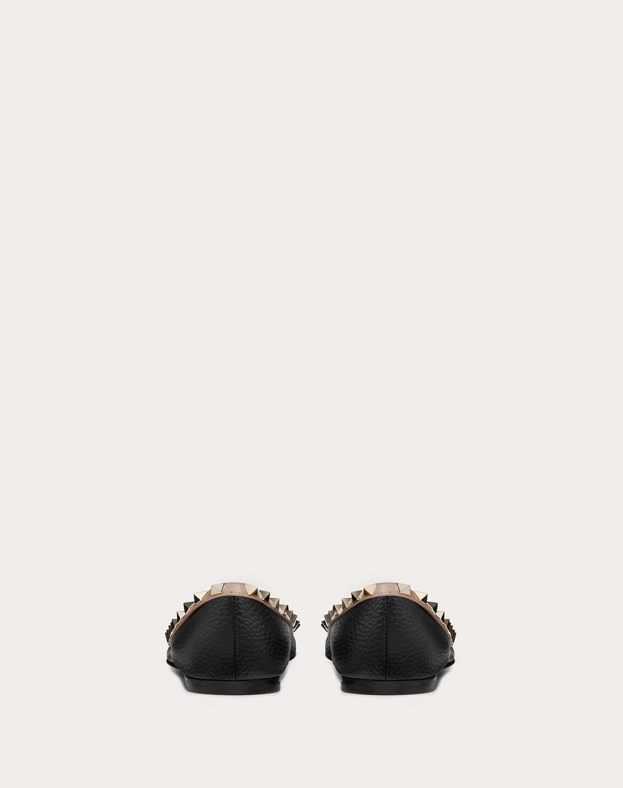 Rockstud Grainy Calfskin Ballet Flat - 3