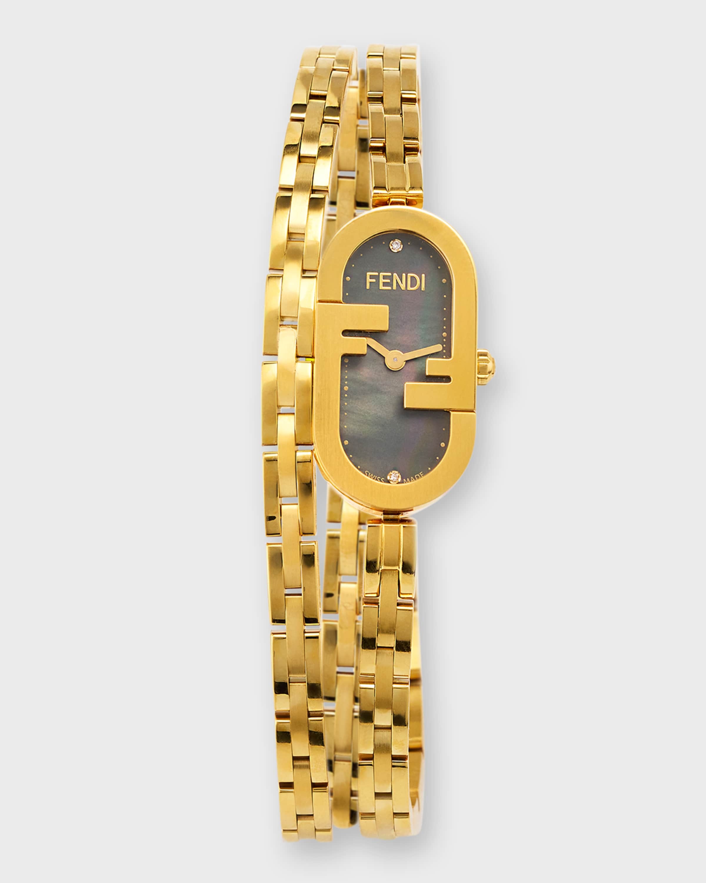 アナログ腕時計 FENDI OLOCK VERTICAL WATCH Fendi O'Lock Vertical Oval Watch with Diamonds | Neiman Marcus